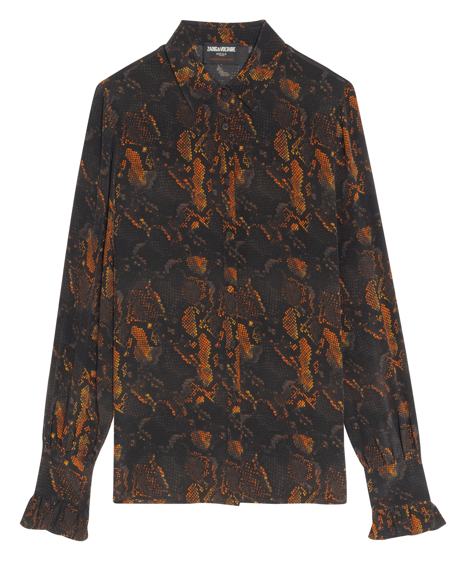 Thely silk straight classic collar shirt ZADIG&VOLTAIRE Black