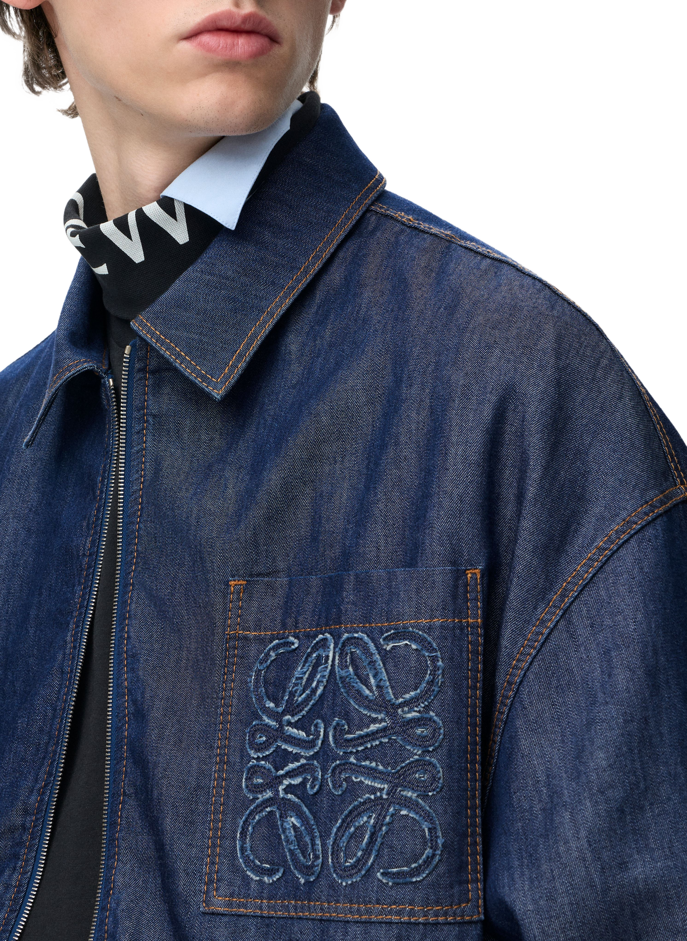 Zipped cotton jacket LOEWE Blue