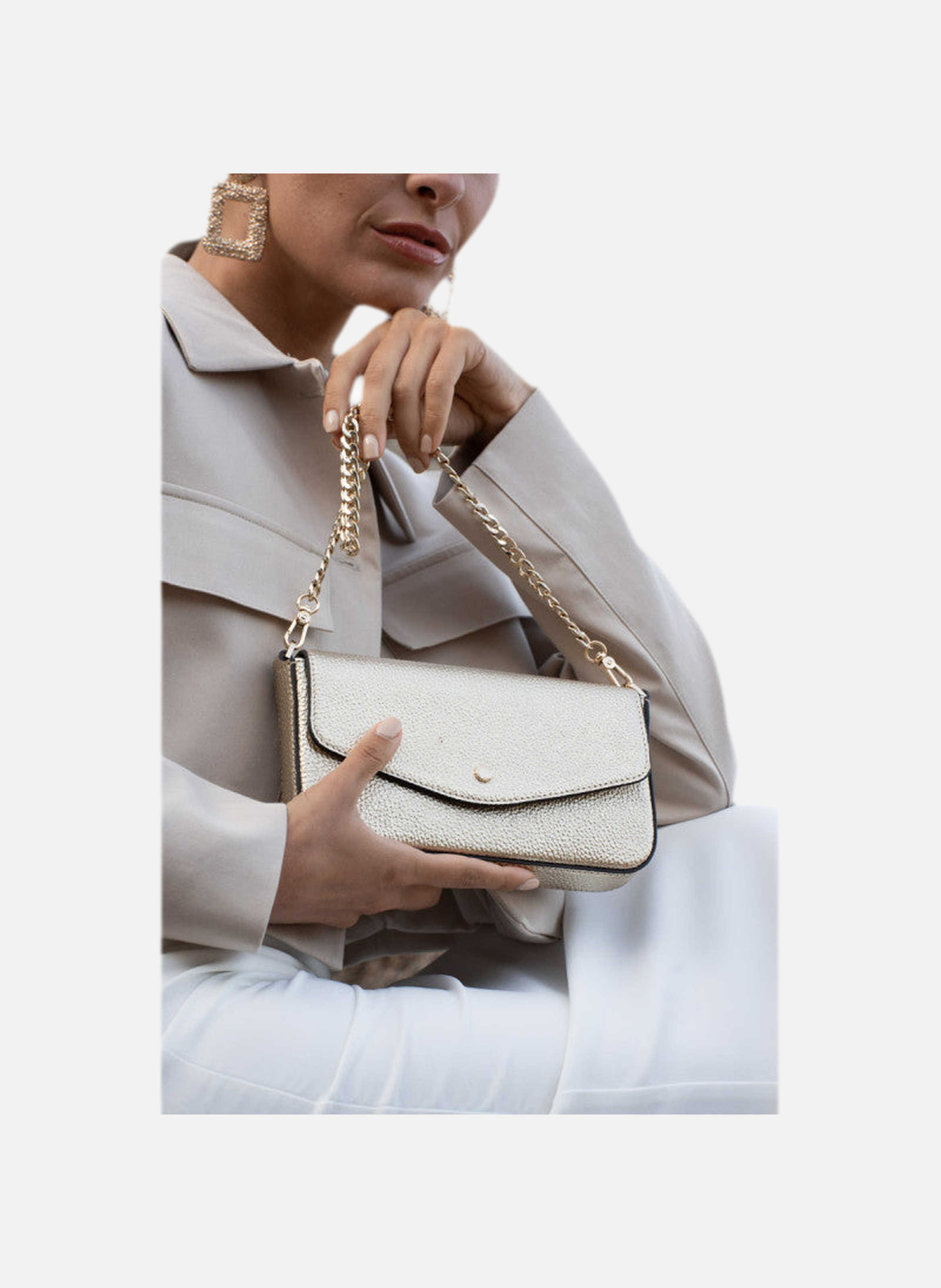 Club | bandoulière de sac en toile coton POURCHET Doré
