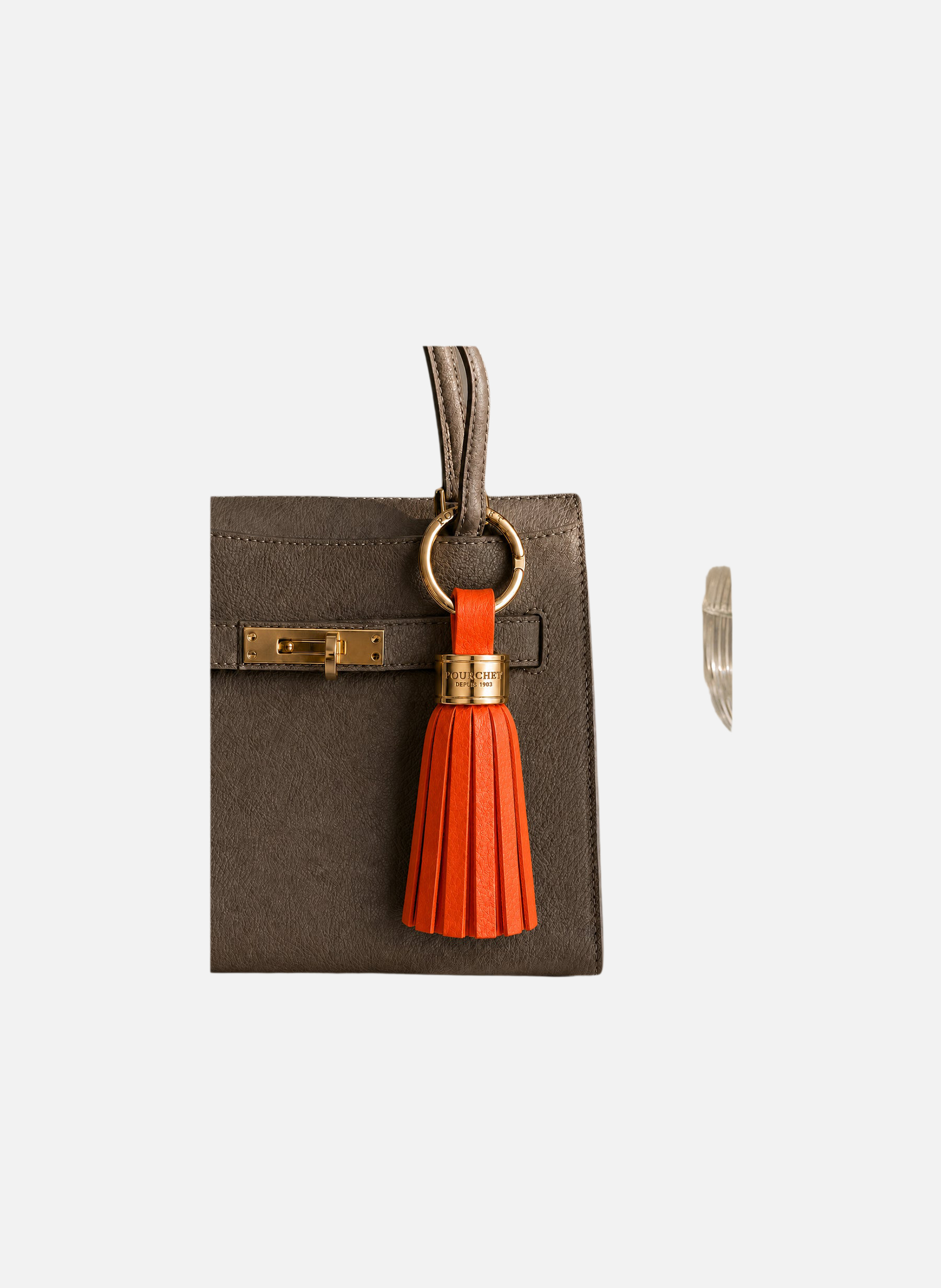 Accessoires | porte-clés en métal et cuir POURCHET Orange