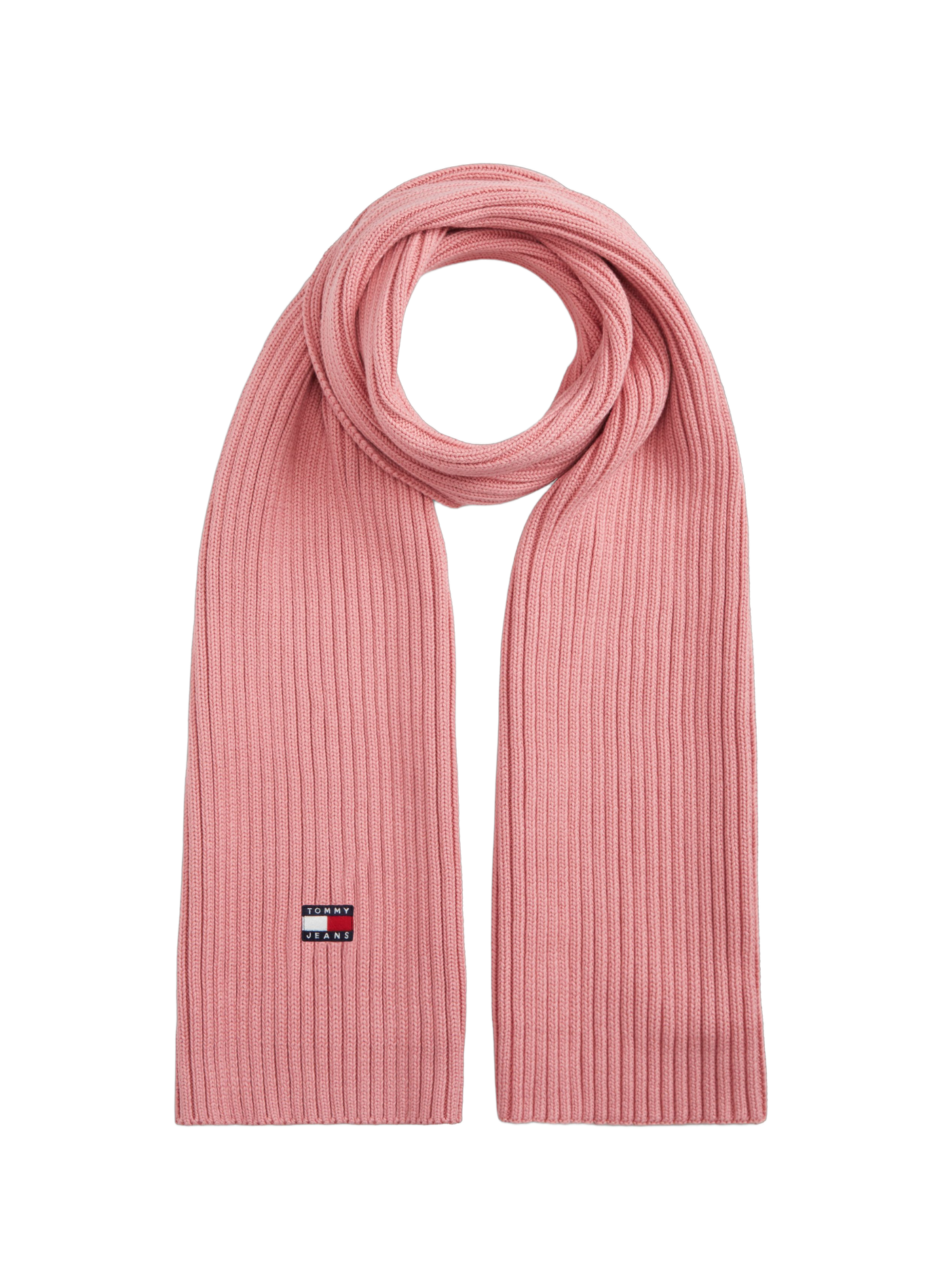 Ribbed Heritage Logo Cotton Scarf TOMMY HILFIGER Pink