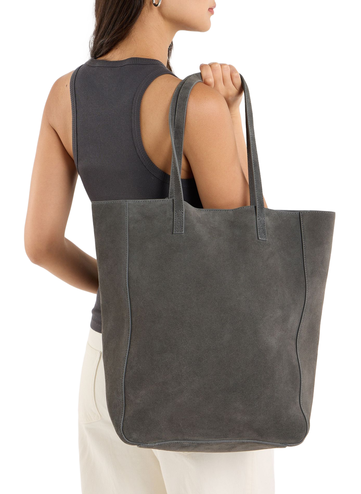 GAB leather tote bag SAISON 1865 Grey