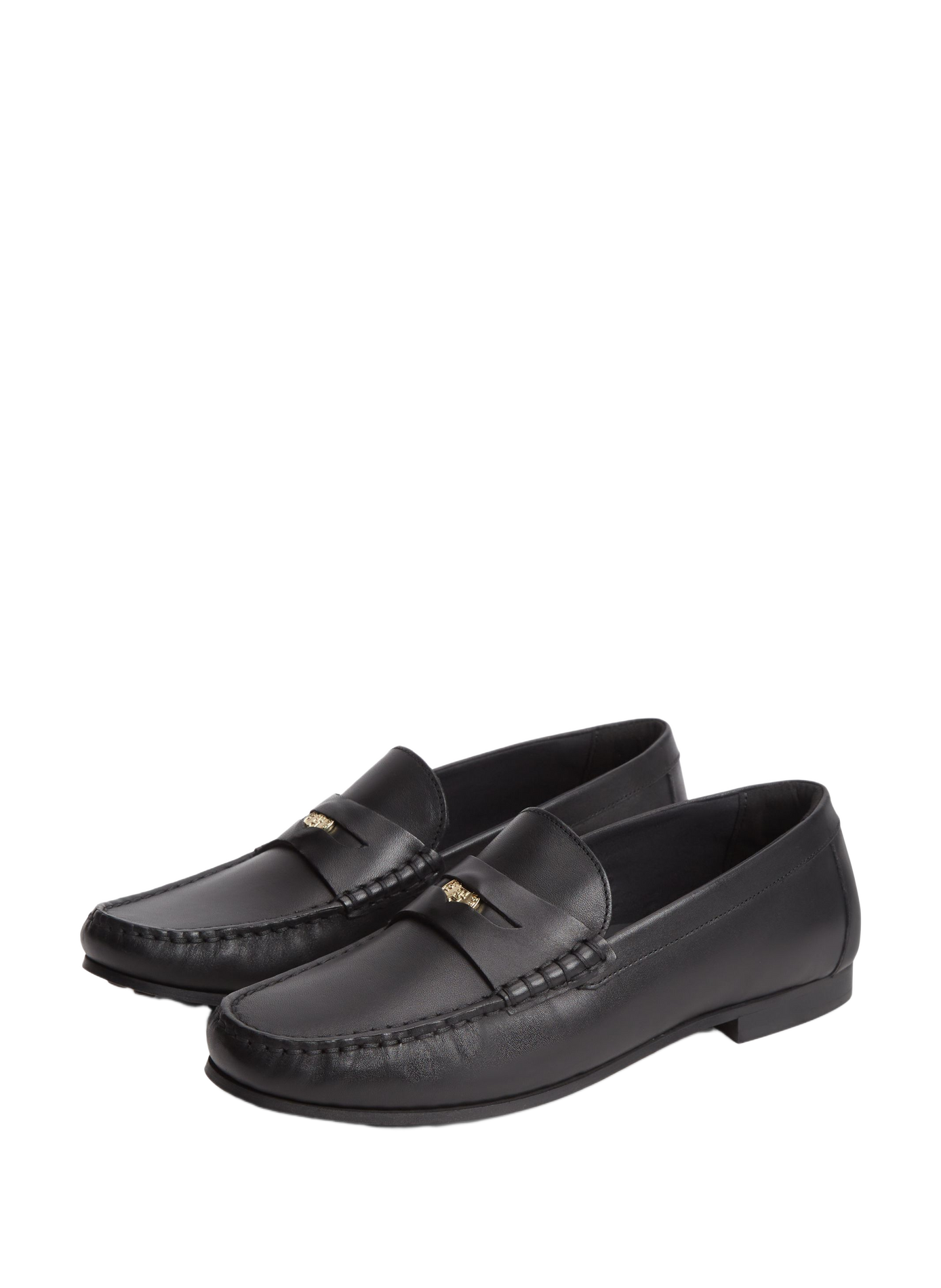 Mocassins à détail doré en cuir TOMMY HILFIGER Noir