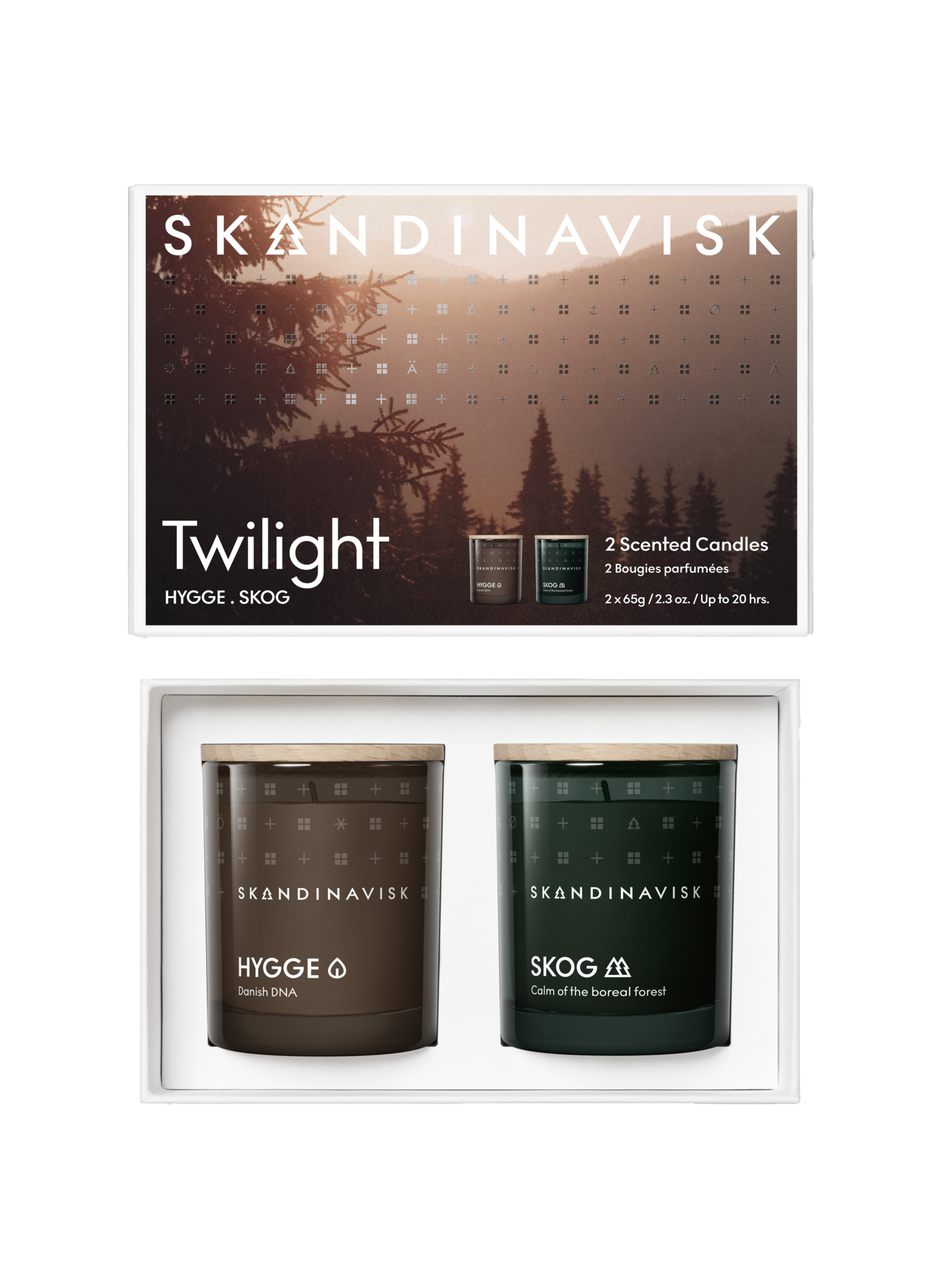 Coffret de deux bougies parfumées Twilight SKANDINAVISK Marron