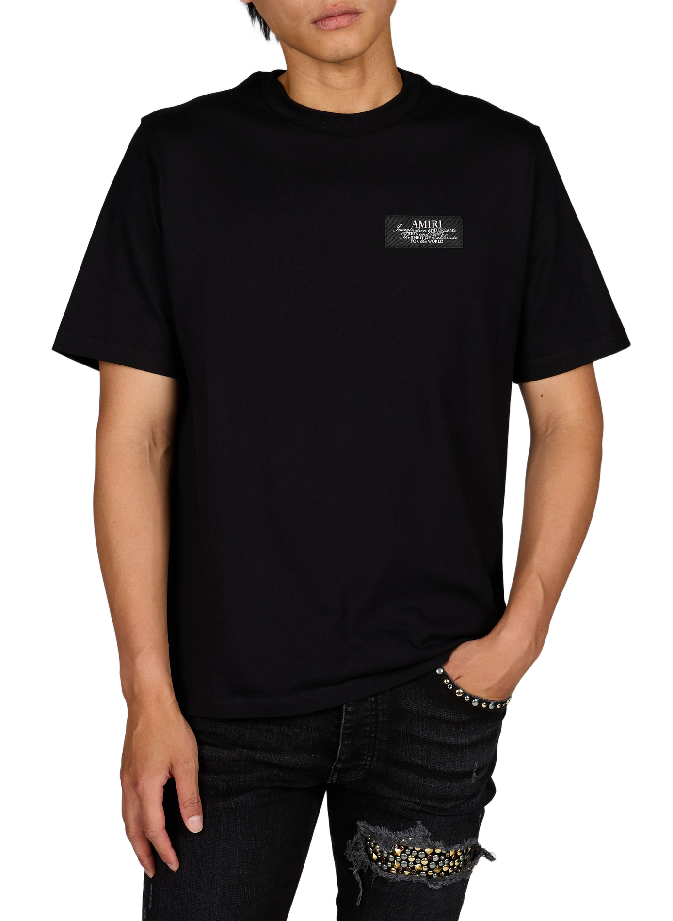 T-shirt en coton à motif AMIRI Noir