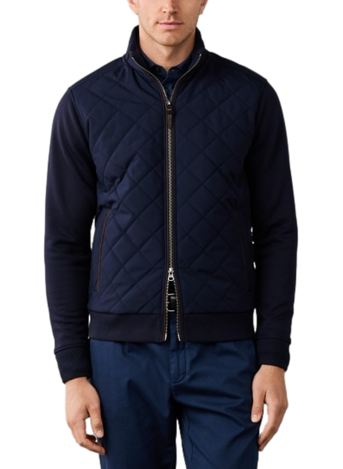 Sweat col montant en coton mélangé HACKETT Blue