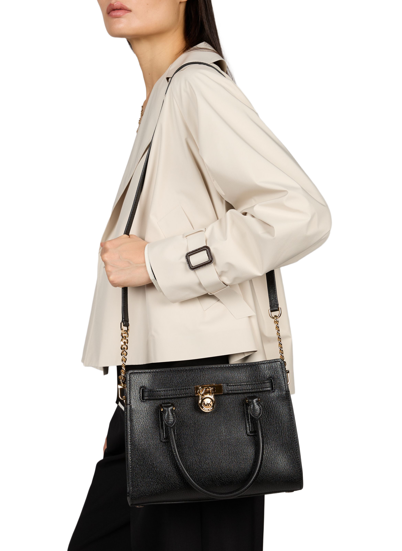 Modern leather Hamilton handbag MICHAEL KORS Black