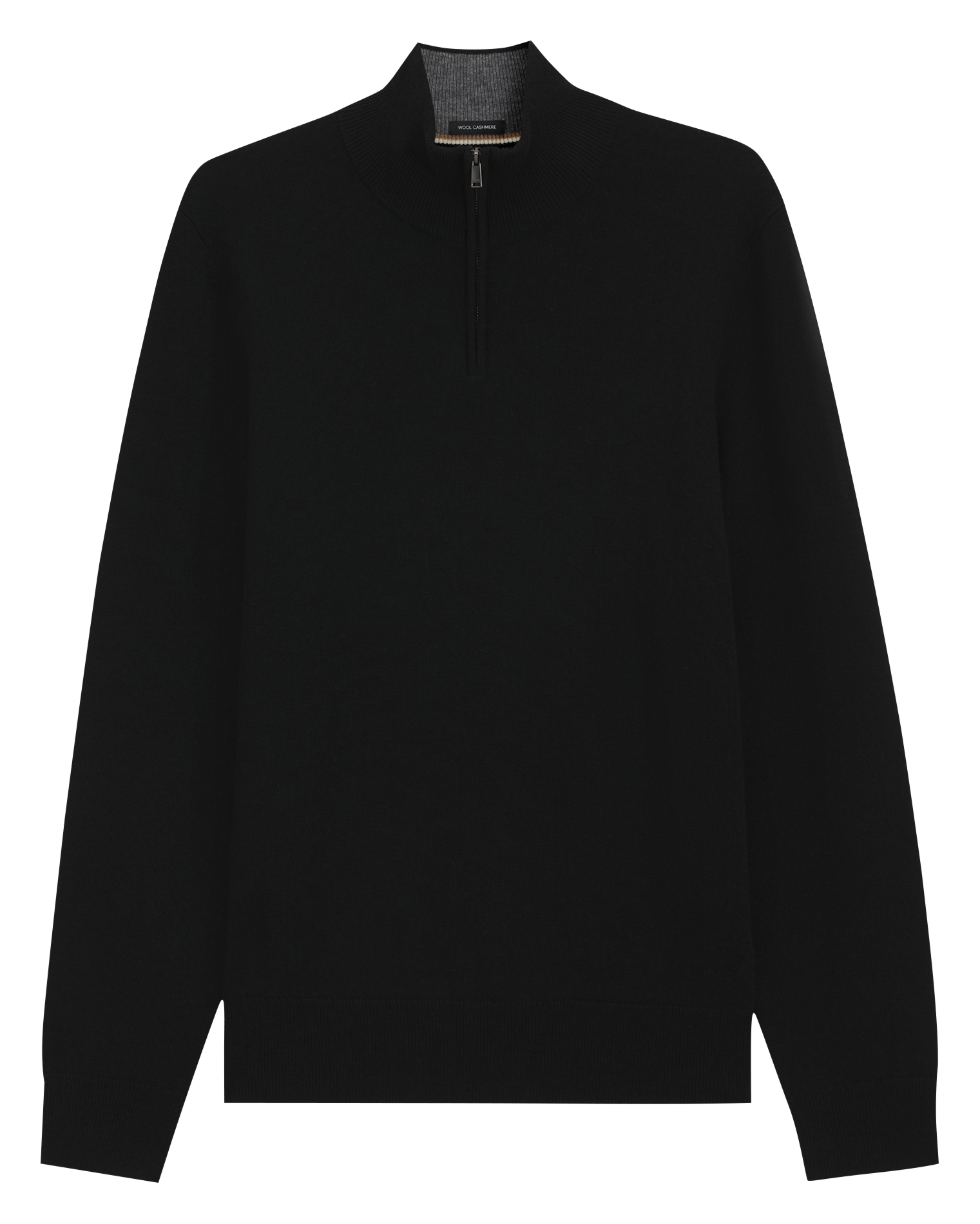 Pull col montant en laine mélangée BOSS Noir