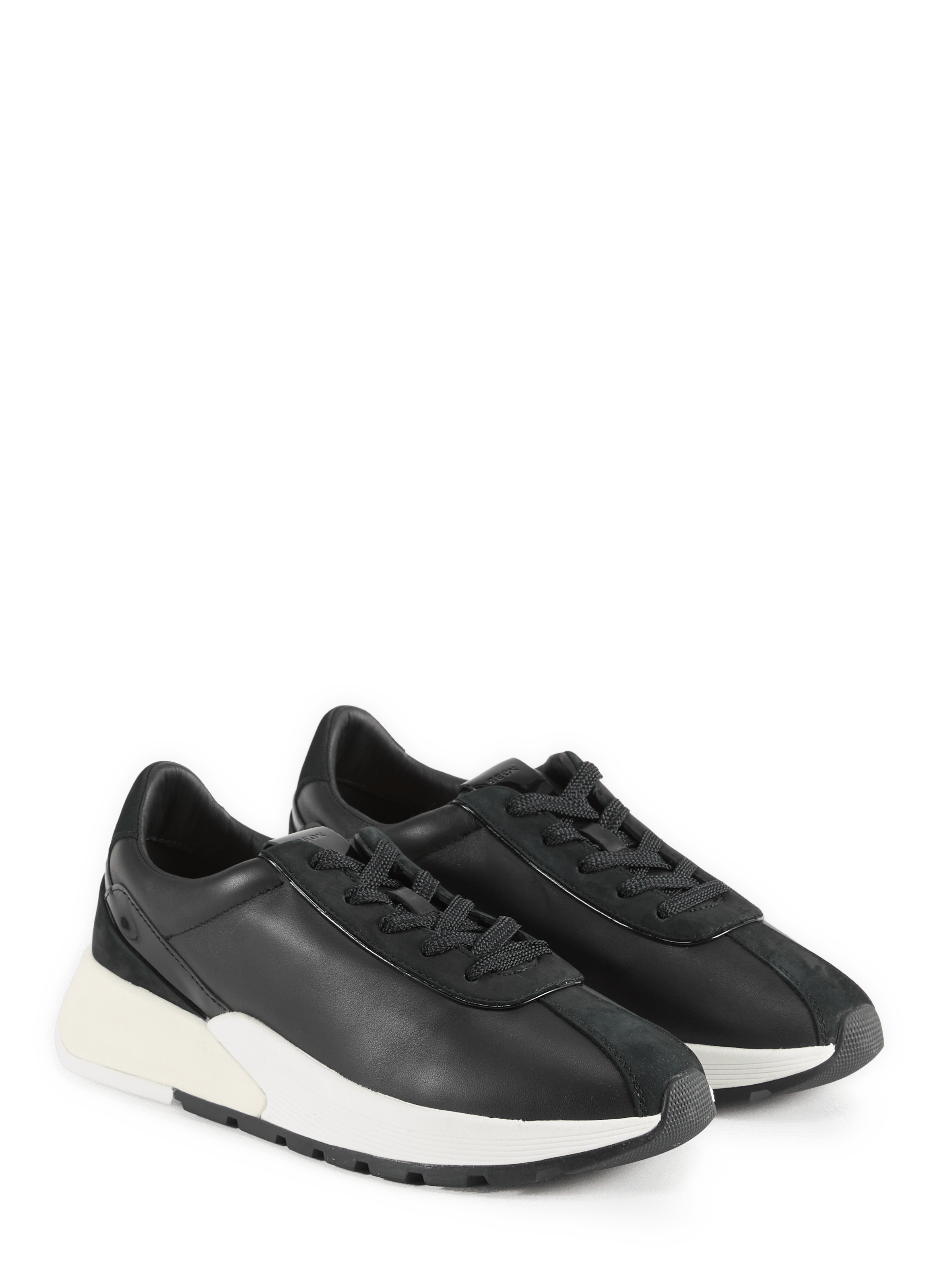 Low-top sneakers in mixed leather GEOX Black