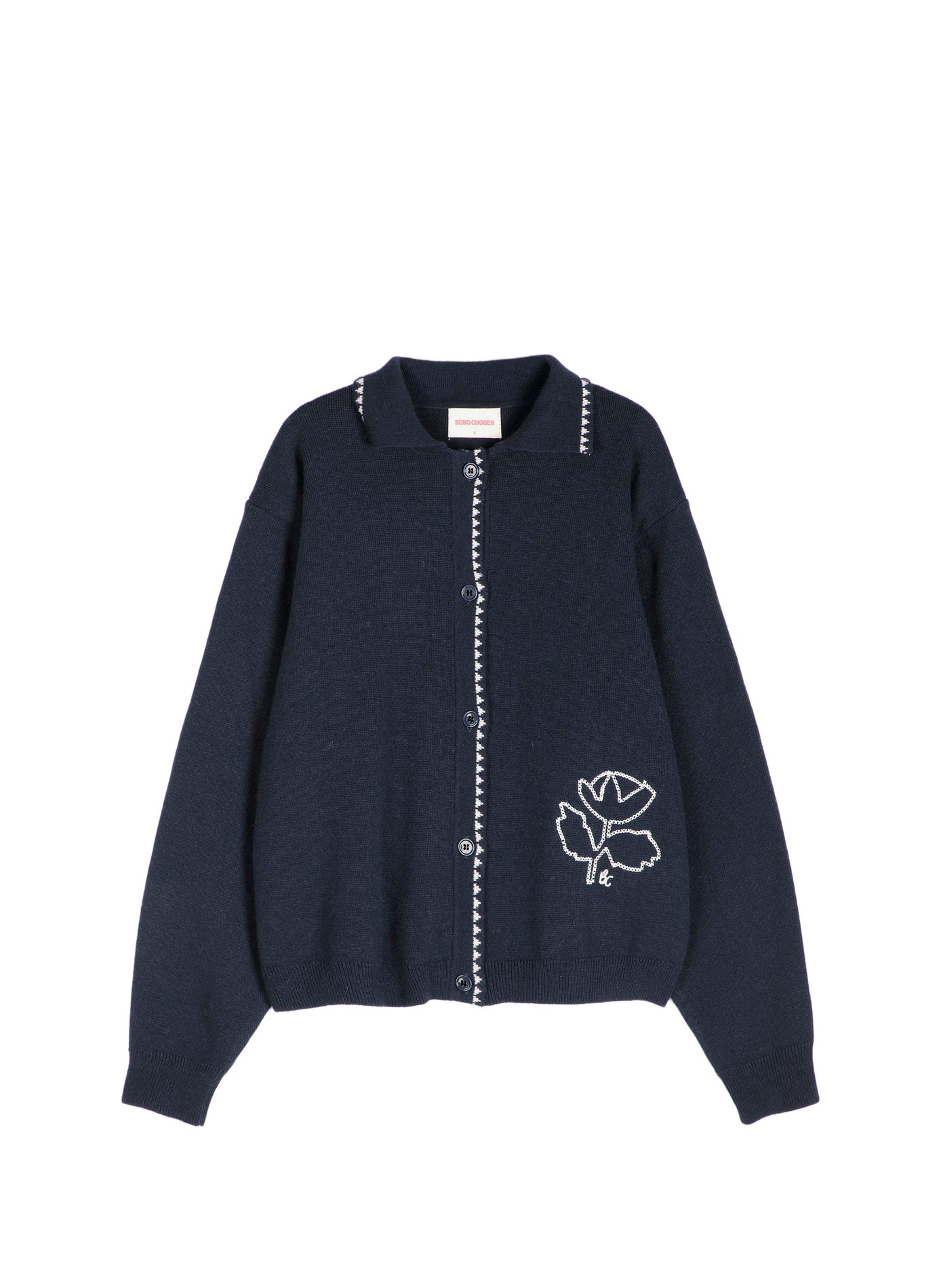 Cardigan droit à détail contrasté BOBO CHOSES Blue