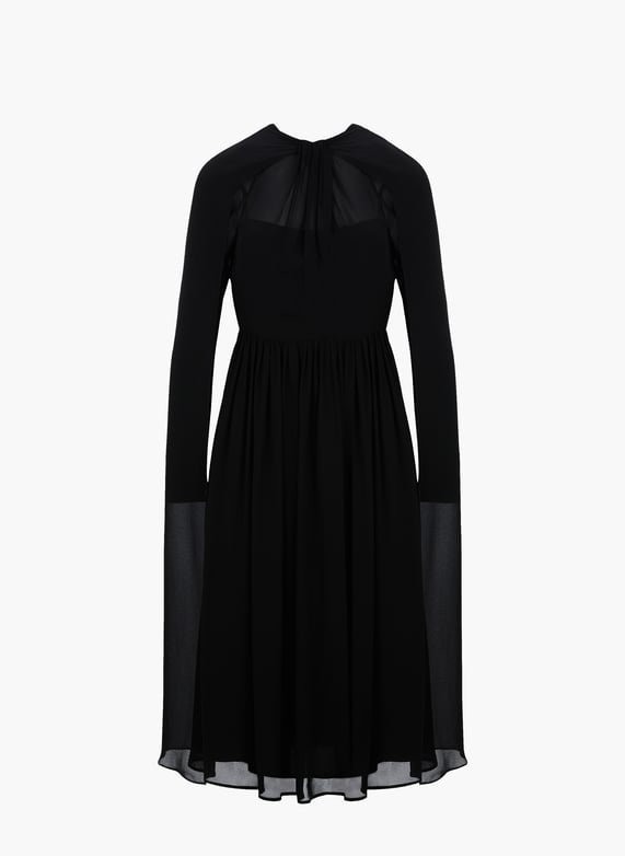Viscose cape sleeve dress Black Prada - Women | Printemps Viscose cape sleeve dress Black Prada - Women | Printemps