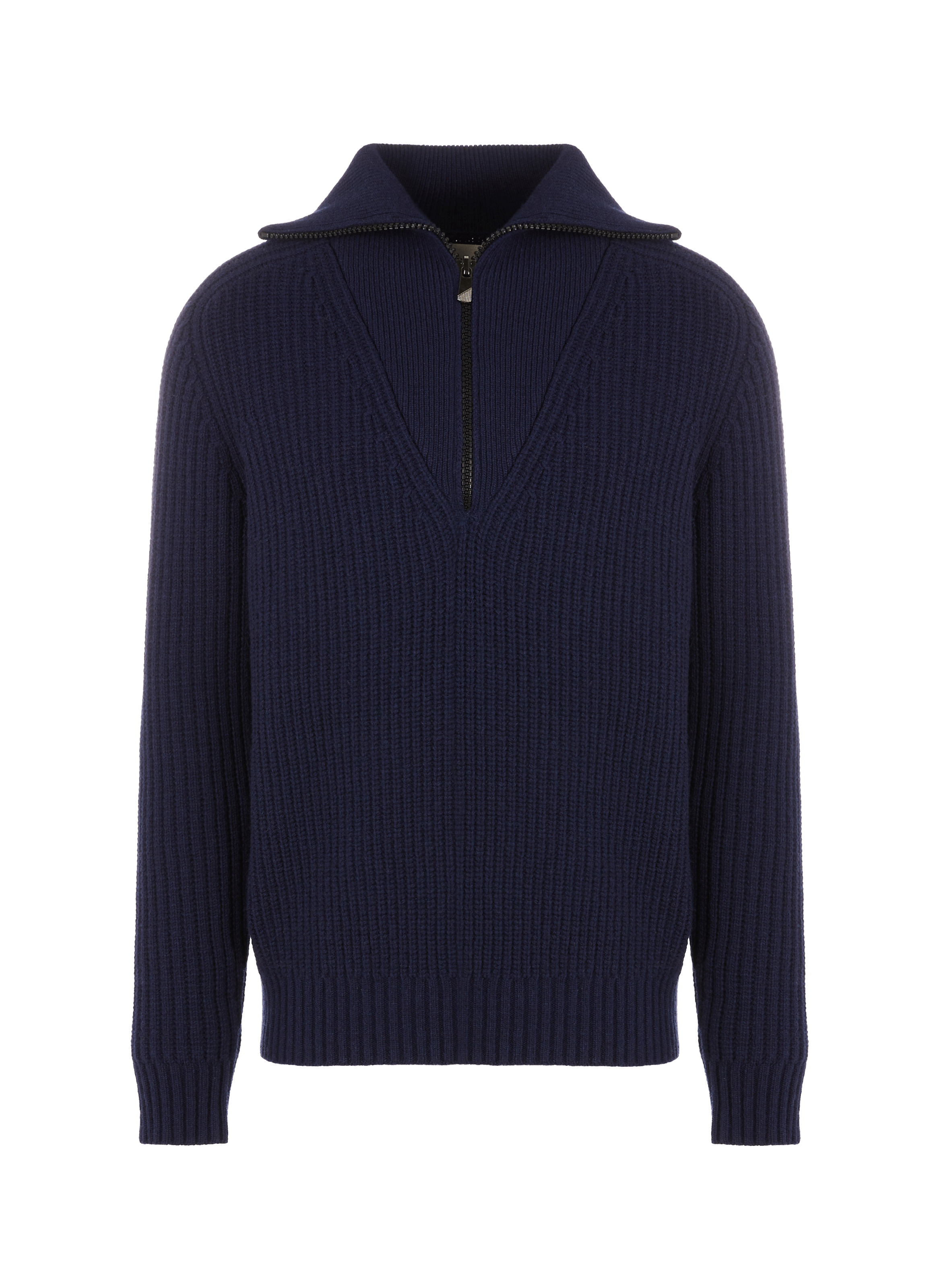 SAISON 1865 Half-zip wool jumper Blue