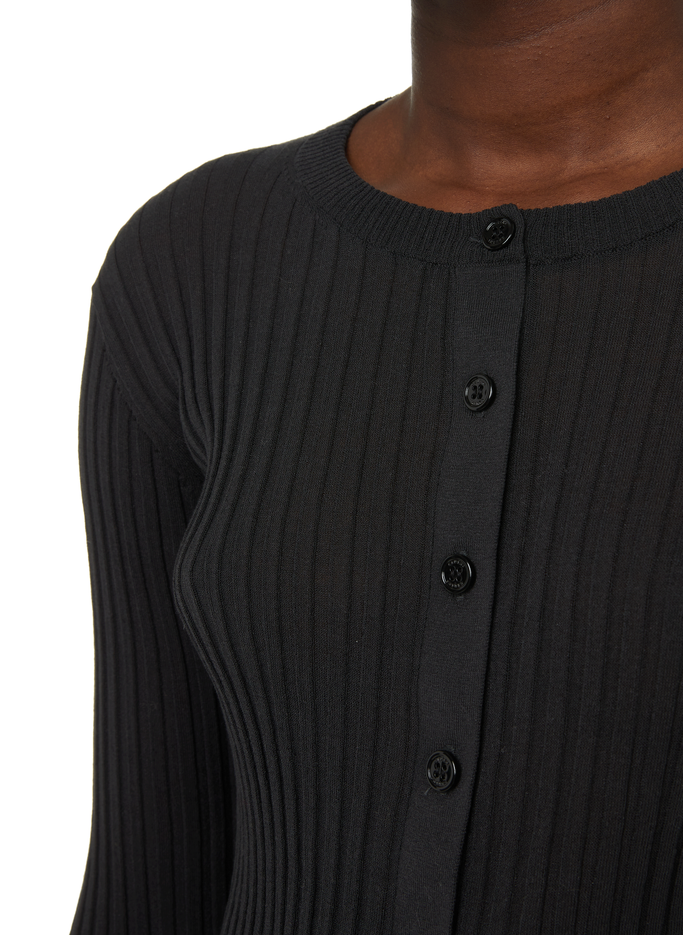 Cardigan côtelé en coton CRUSH COLLECTION Gris