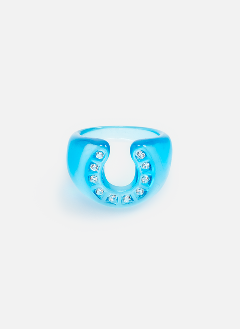 Glücklicher blauer Kristall-Haze-Ring 