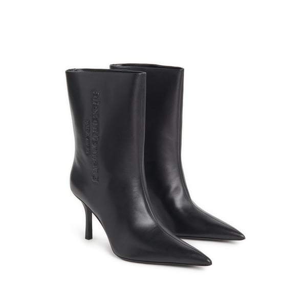 Bottines à talons aiguille en cuir