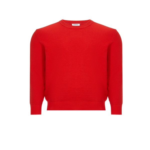 Esprit Cotton Round-neck Jumper In Red