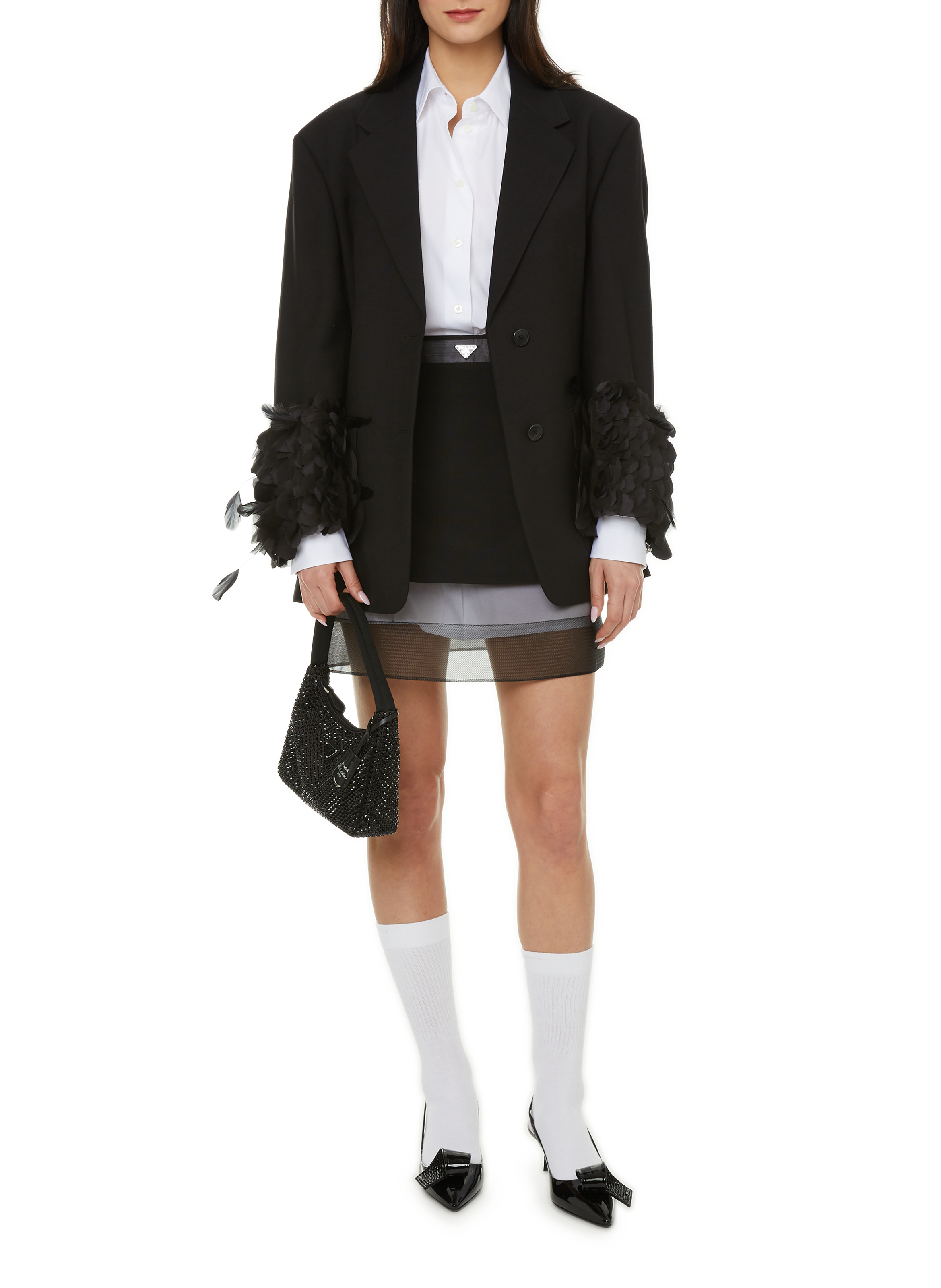 Plain cotton shirt PRADA White