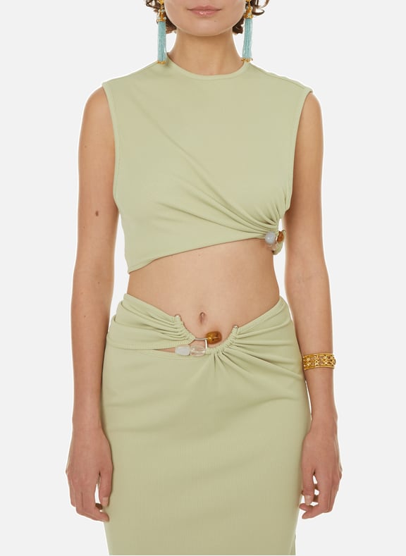 Ribbed crop top Green by CHRISTOPHER ESBER CHRISTOPHER ESBER Ribbed crop top Green