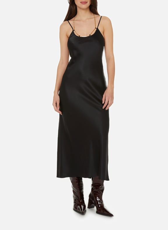 Robe satiné en soie Noir by ALEXANDER WANG ALEXANDER WANG Robe satiné en soie Noir