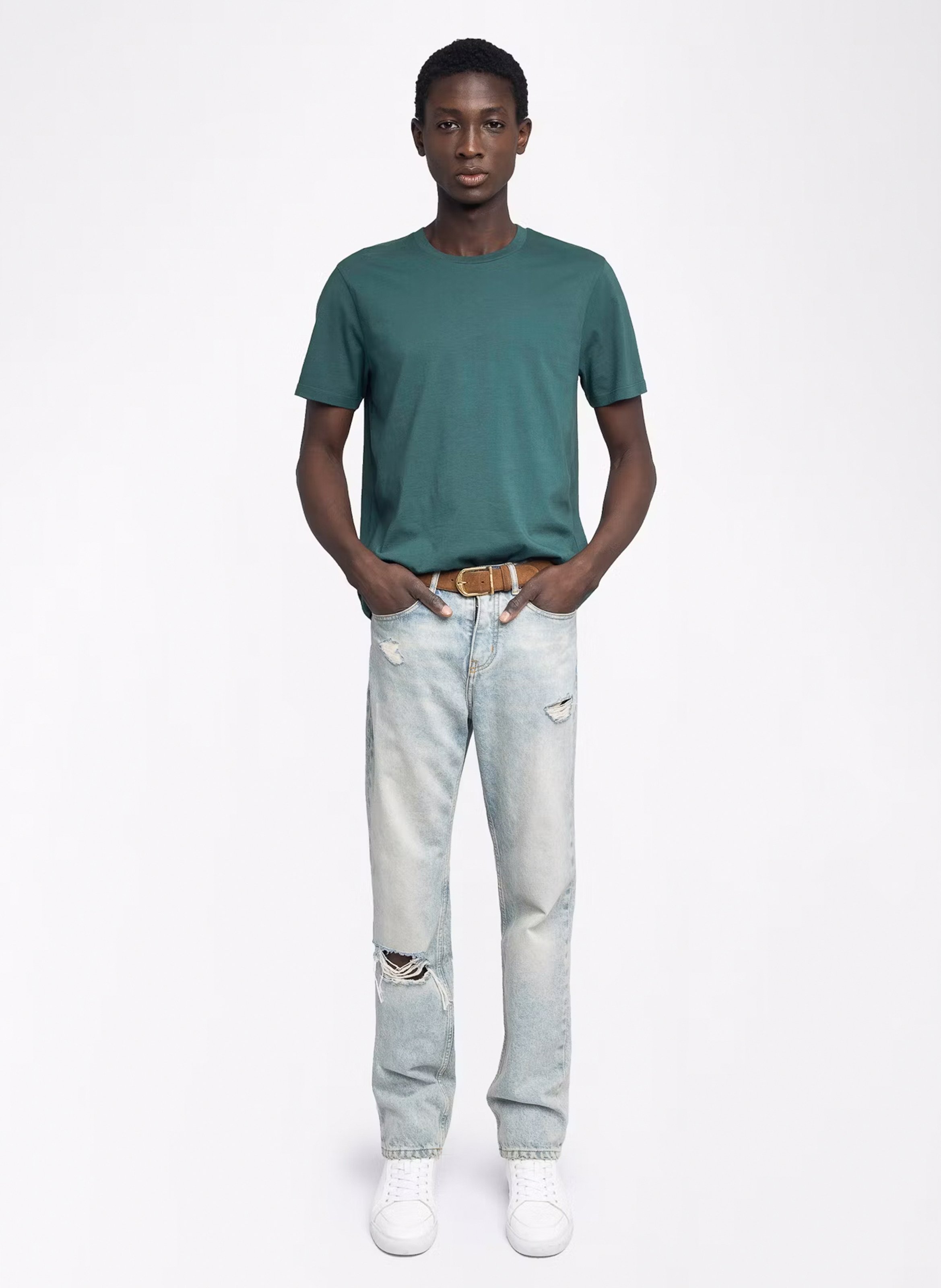 Tee-shirt col rond en coton tommy ZADIG&VOLTAIRE Vert