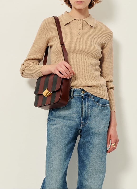 Pull moulant col polo en coton sao Beige by SESSUN SESSUN Pull moulant col polo en coton sao Beige