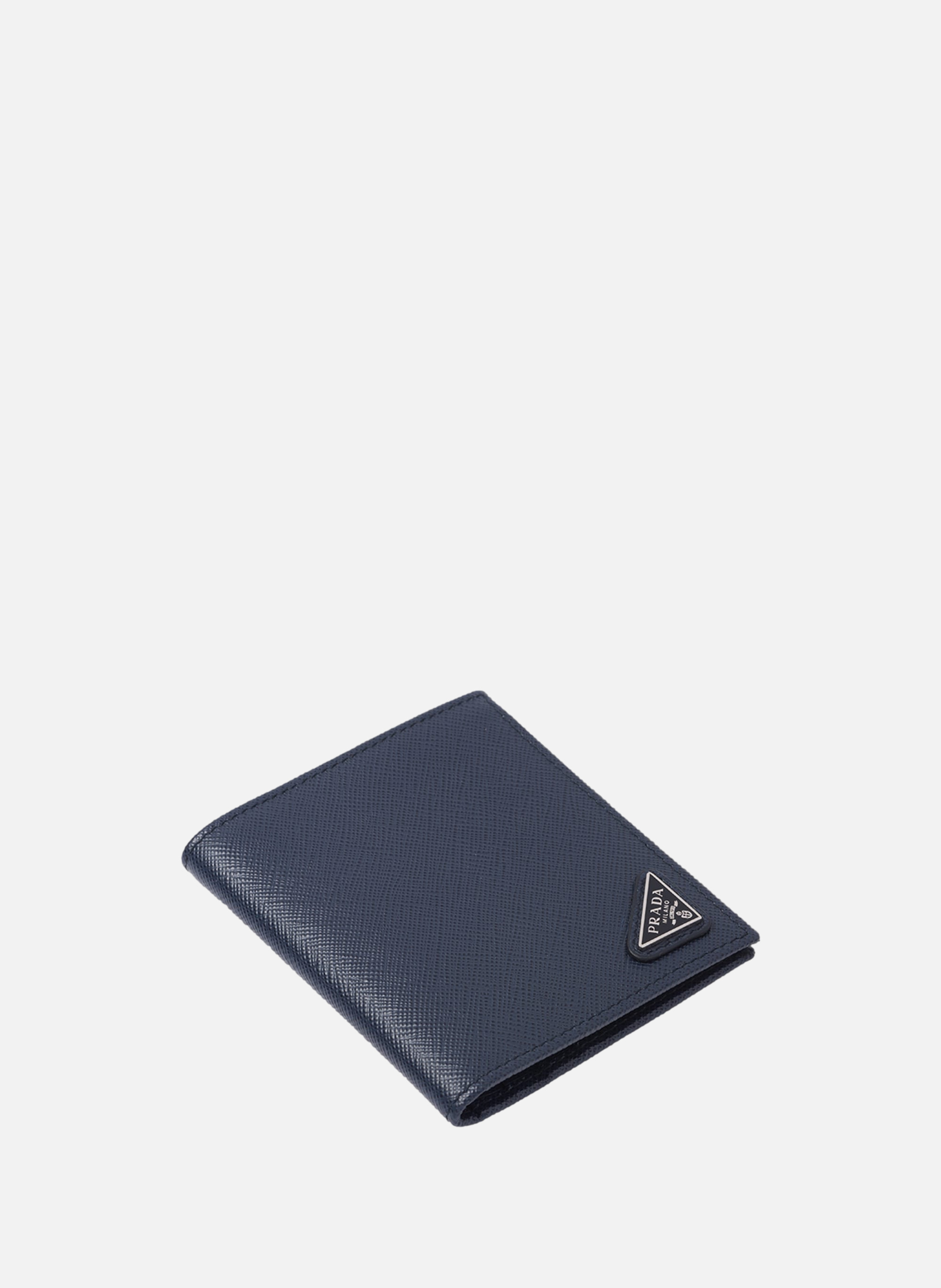 Portefeuille en cuir saffiano PRADA Bleu