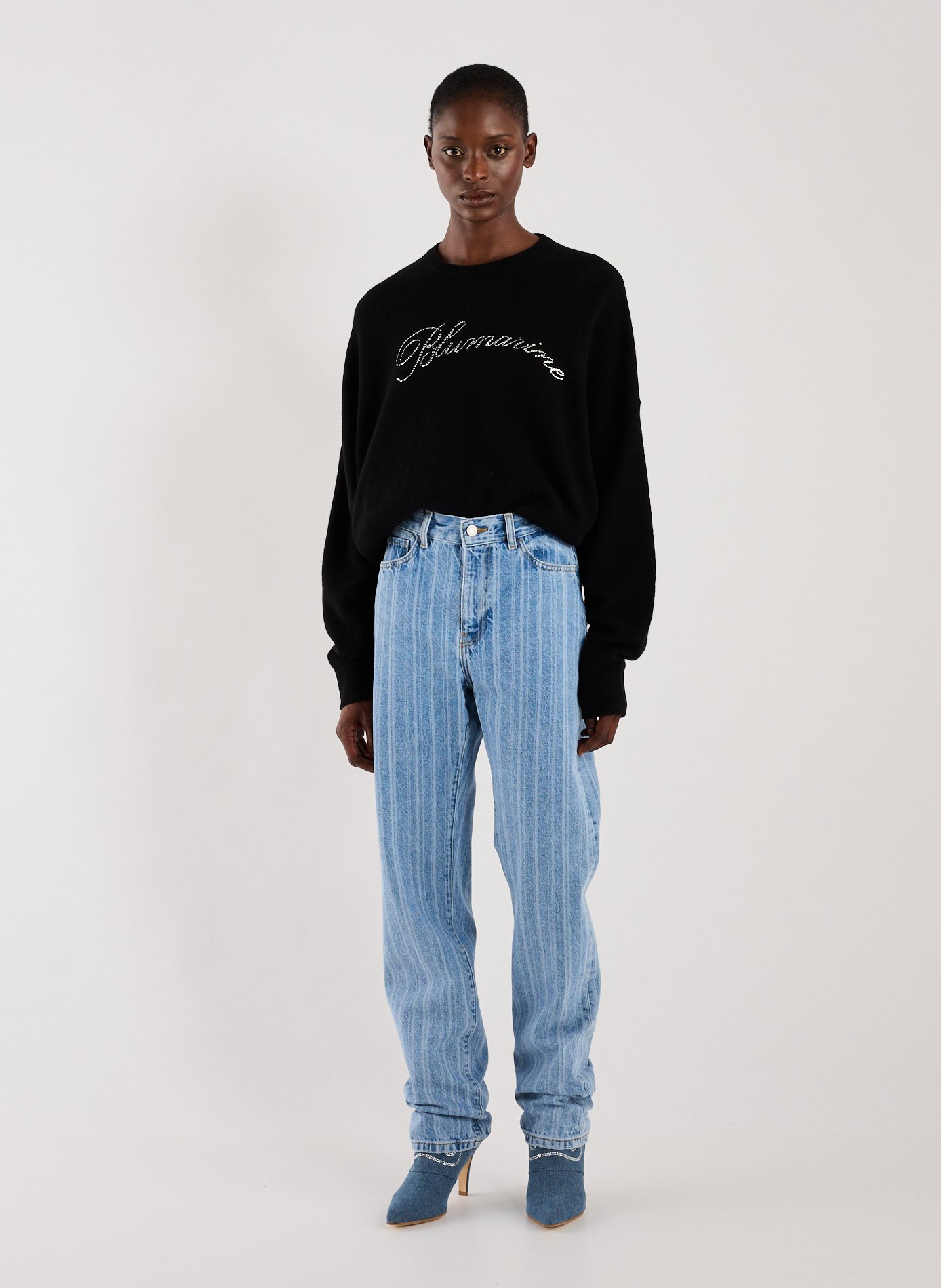 Pull à strass BLUMARINE Noir