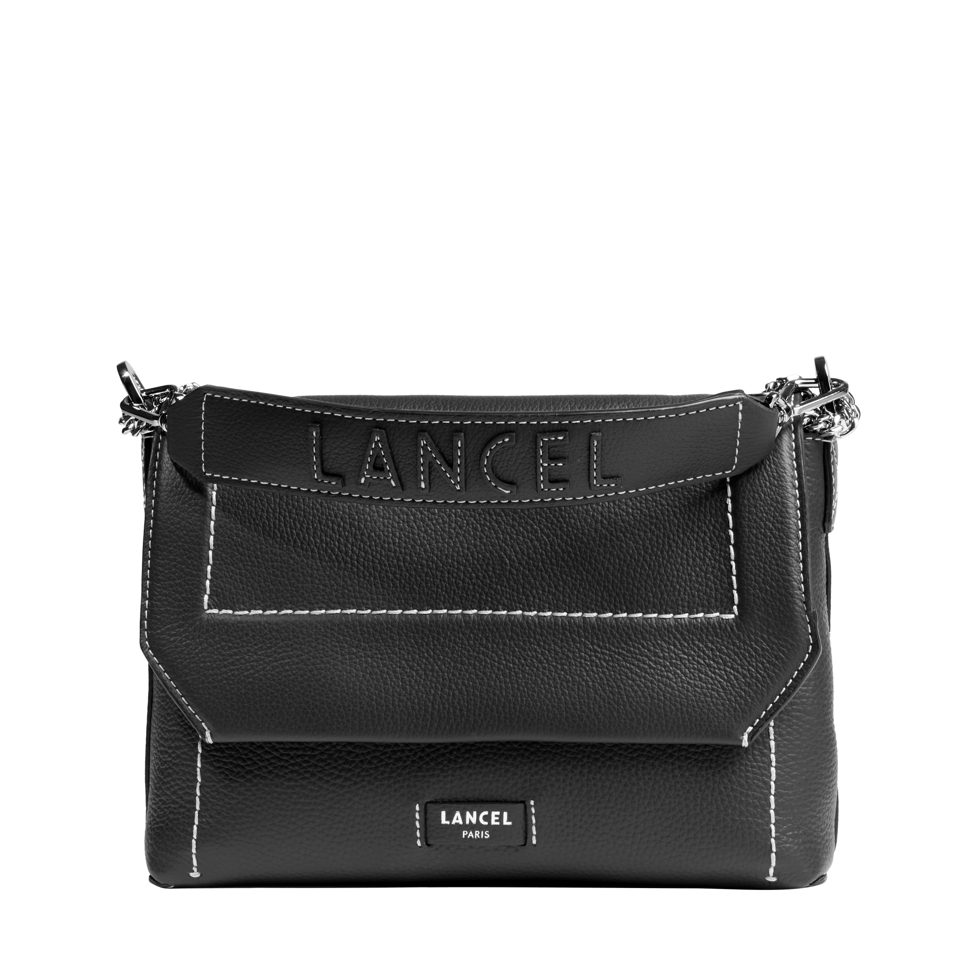 LANCEL Sac rabat m ninon soft de lancel en cuir Noir