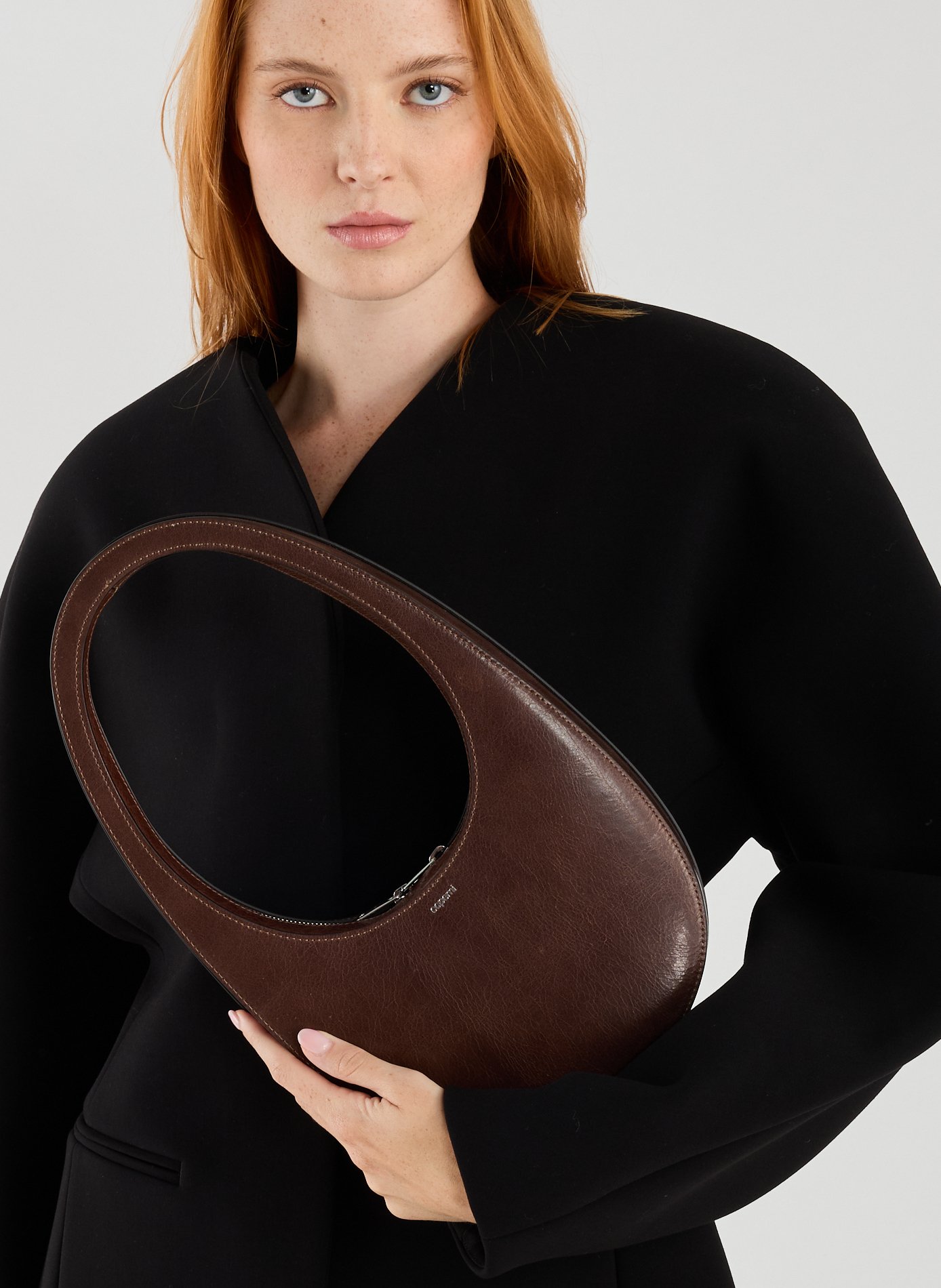 Swipe leather shoulder bag COPERNI Brown