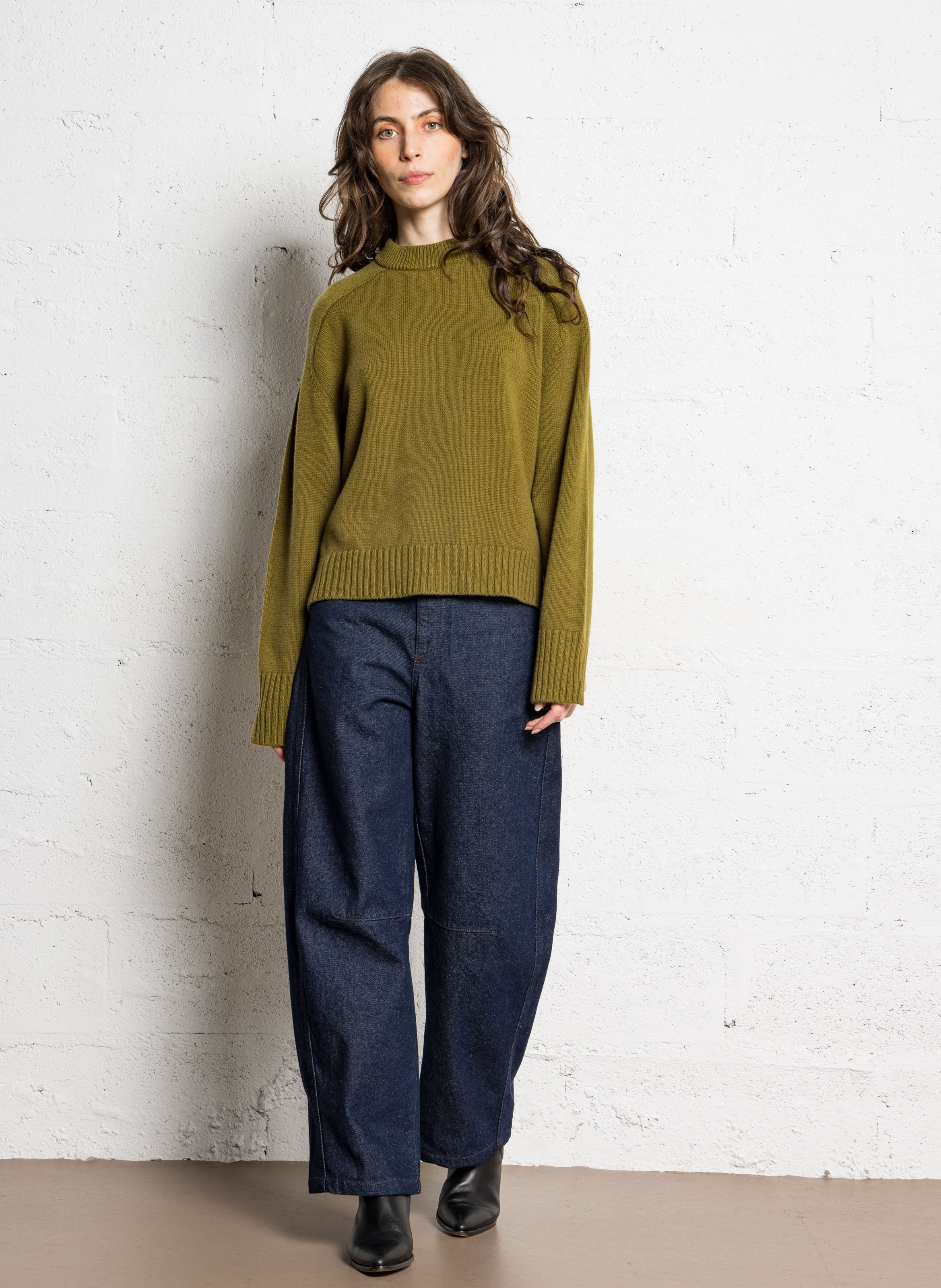 Pull col rond en laine will SOEUR Marron