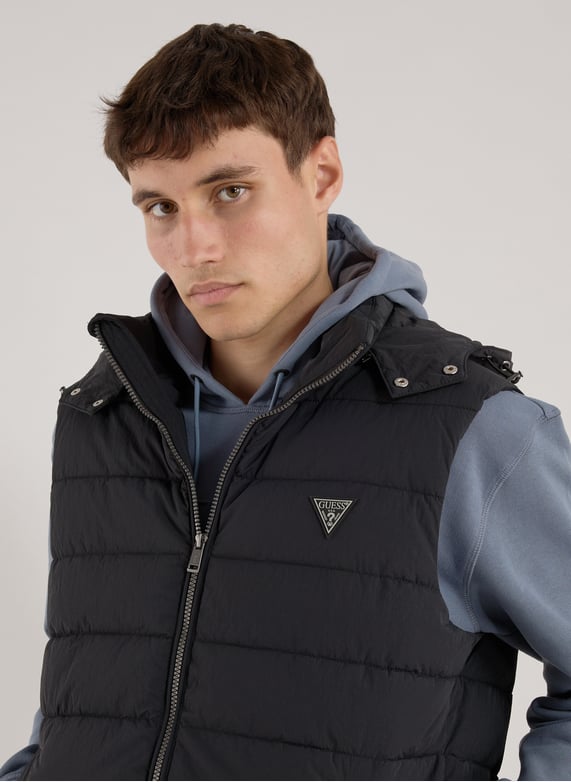 Doudoune matelassée sans manches | Noir by GUESS Doudoune matelassée sans manches Noir