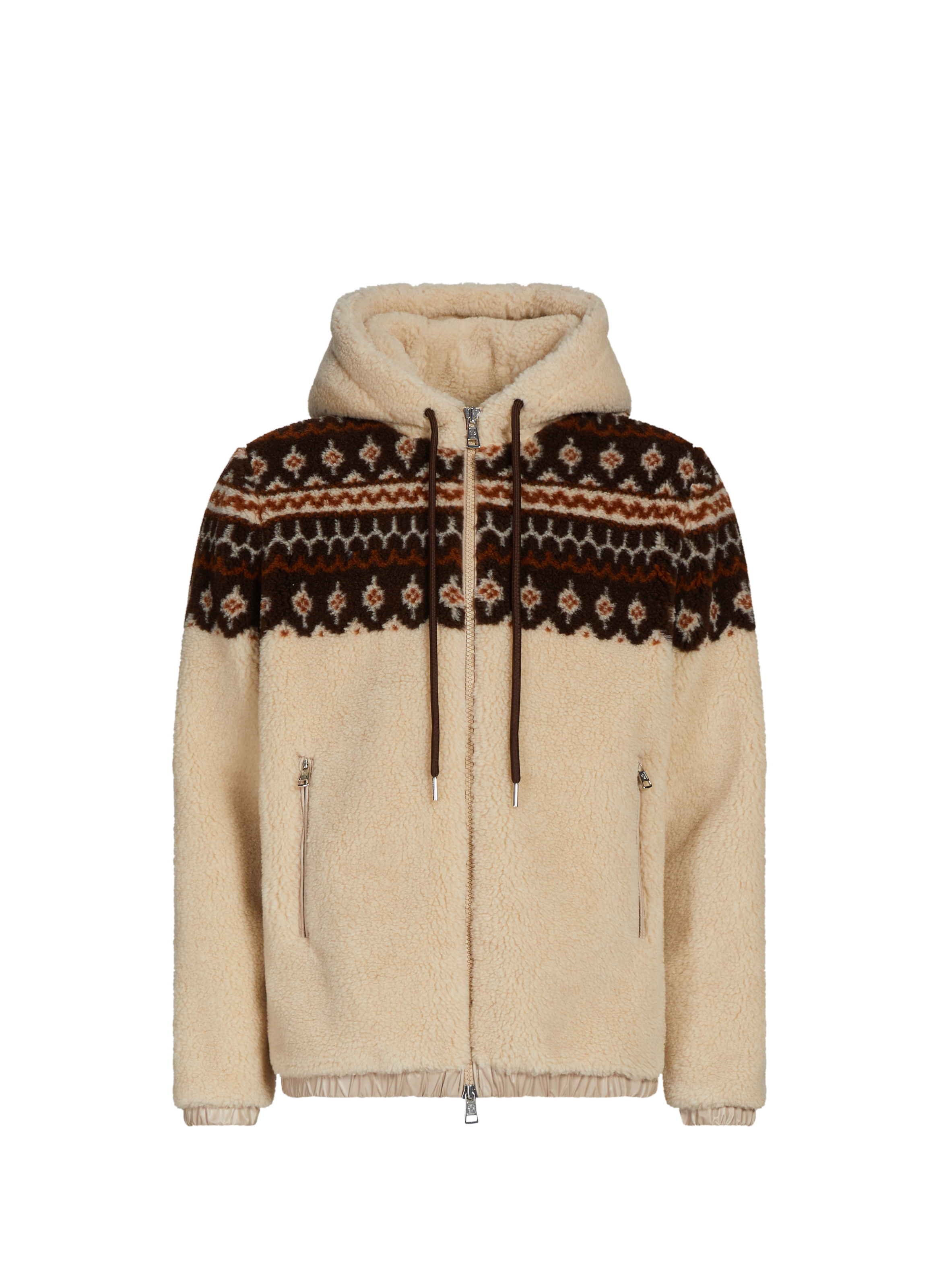 MONCLER Zipped hooded cardigan Beige