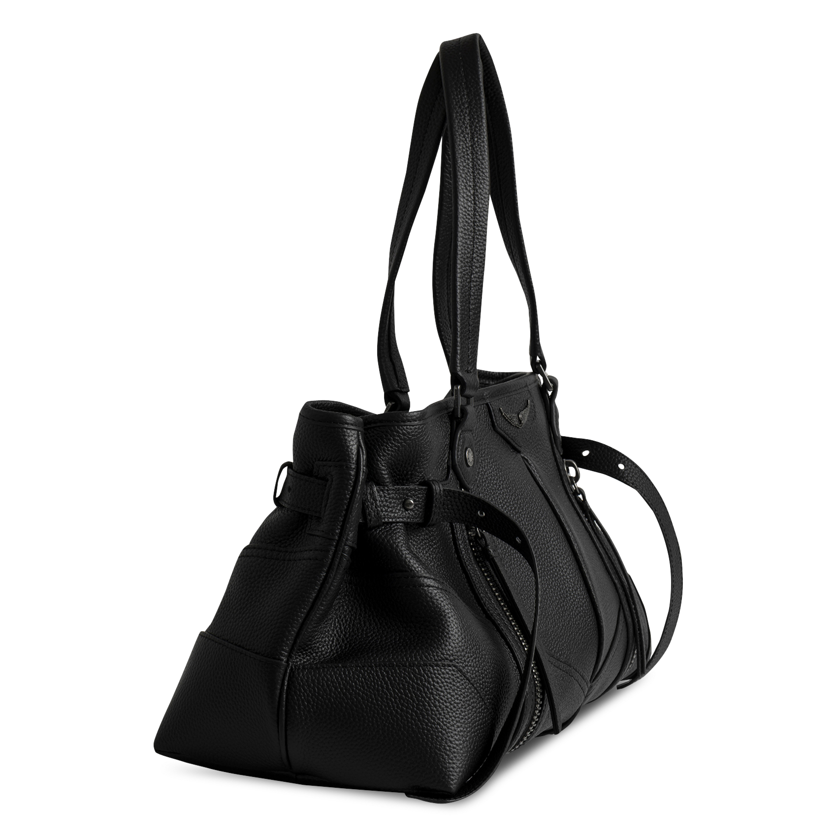 Sac porté épaule en cuir grainé sunny shopper ZADIG&VOLTAIRE Noir