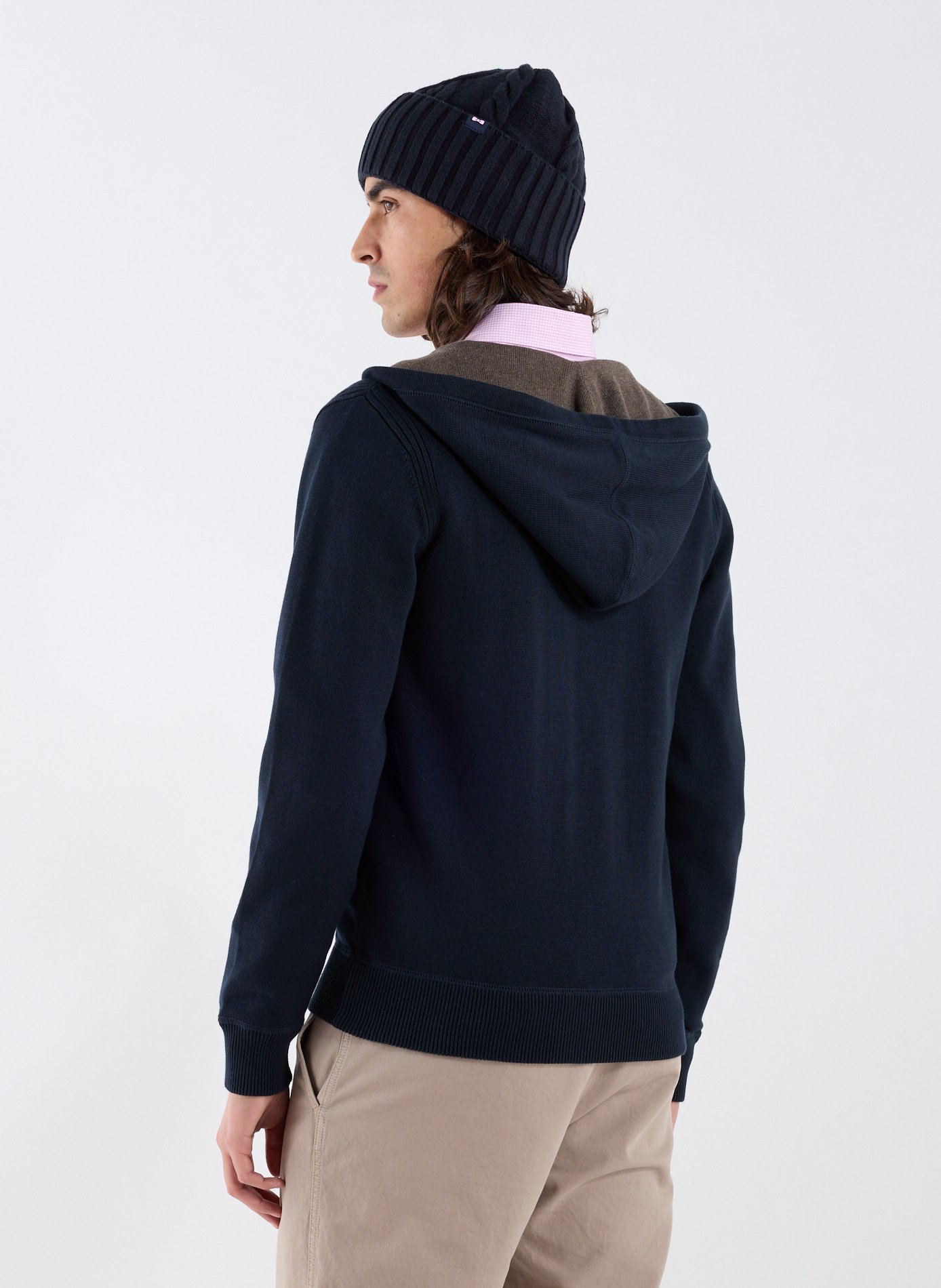 Cotton zip-up cardigan EDEN PARK Blue