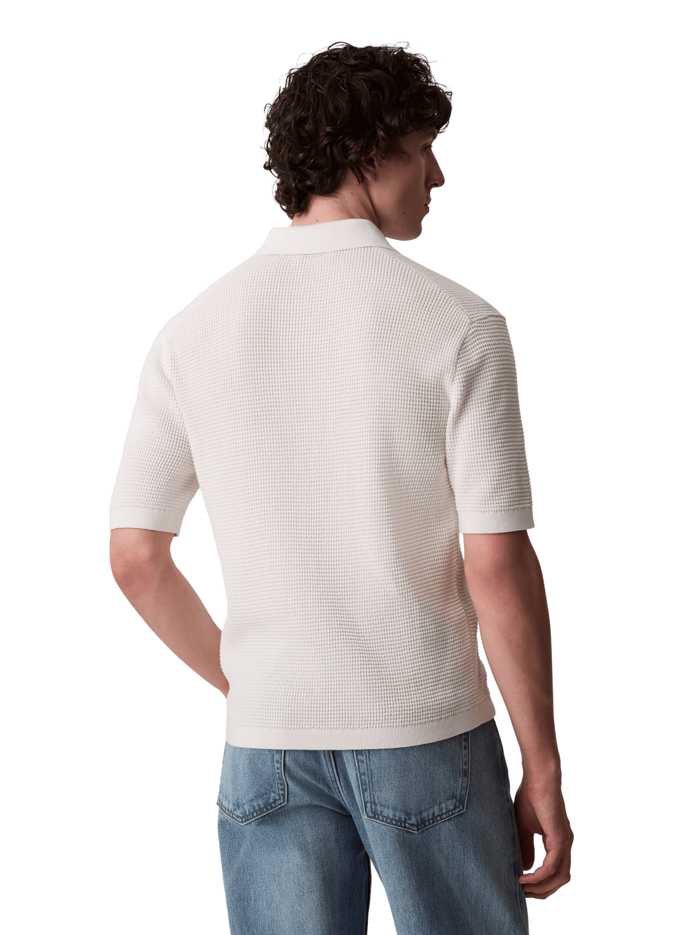 Polo texturé CALVIN KLEIN Blanc
