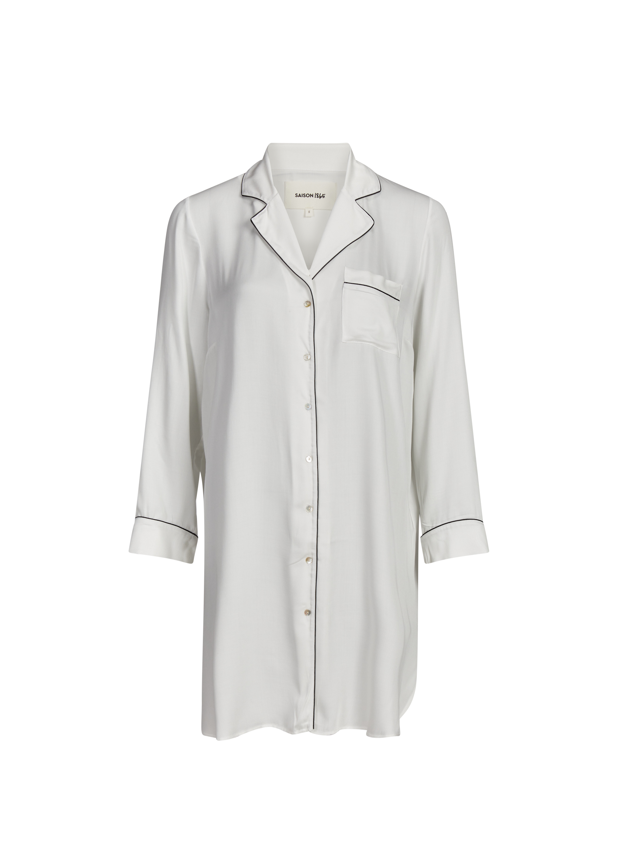 SAISON 1865 Chemise de nuit col tailleur Beige