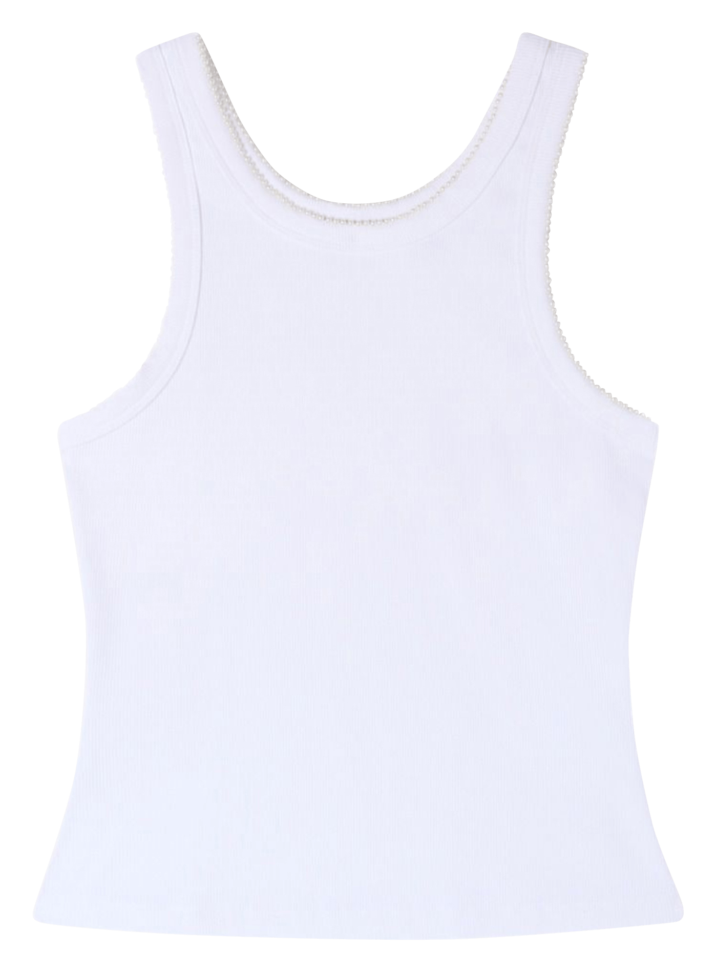 Debardeur col rond en coton mélangé Blanc