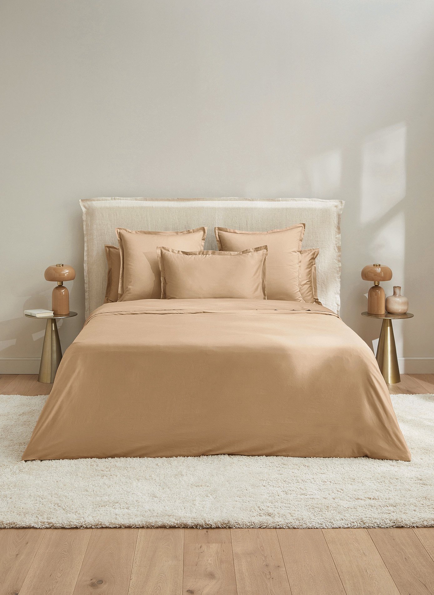 Housse de couette eclat bronze ANNE DE SOLENE Marron