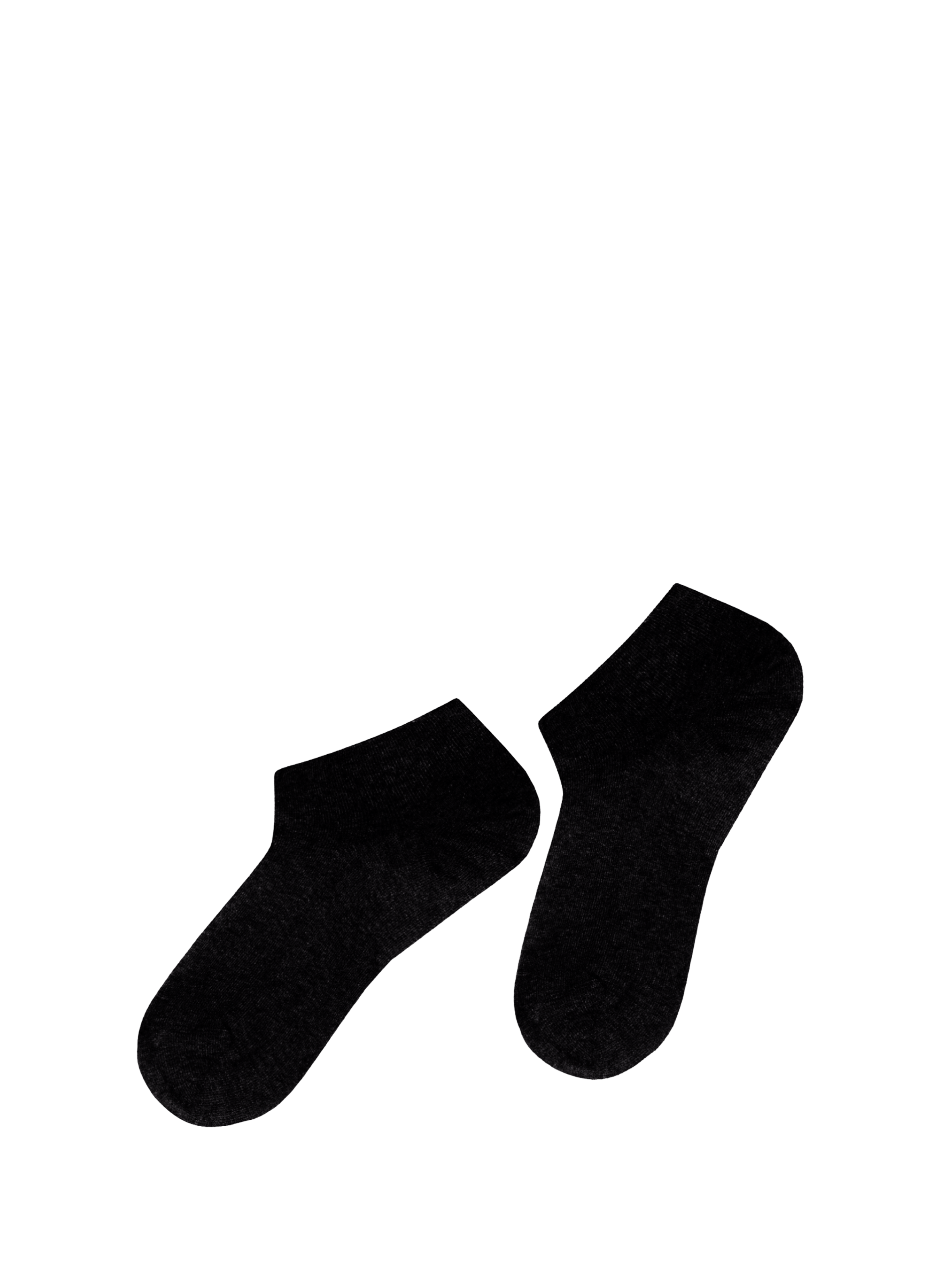 Socquettes unies en coton bio mélangé LE BOURGET Noir