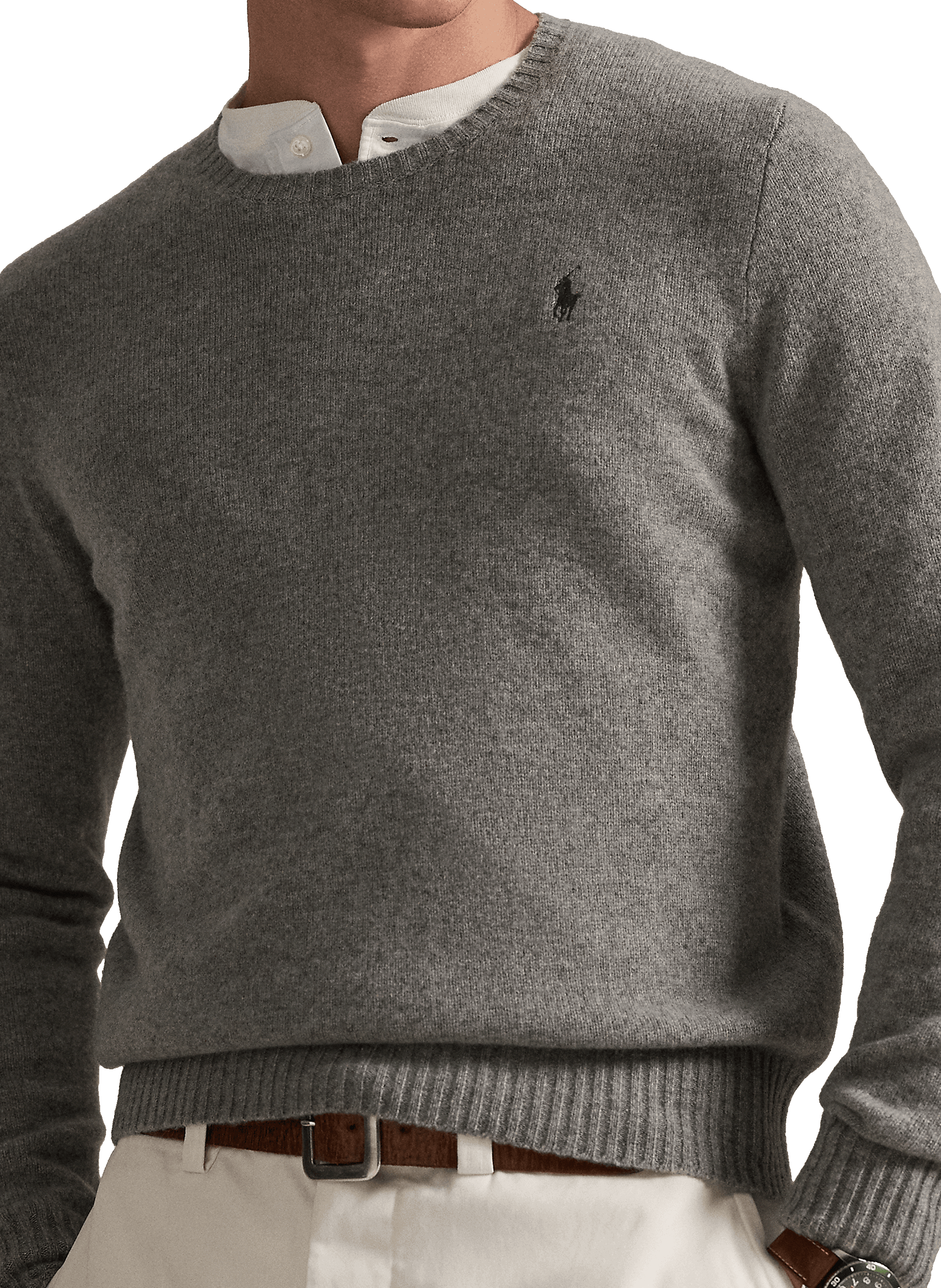 Round-neck wool and cashmere jumper POLO RALPH LAUREN Grey