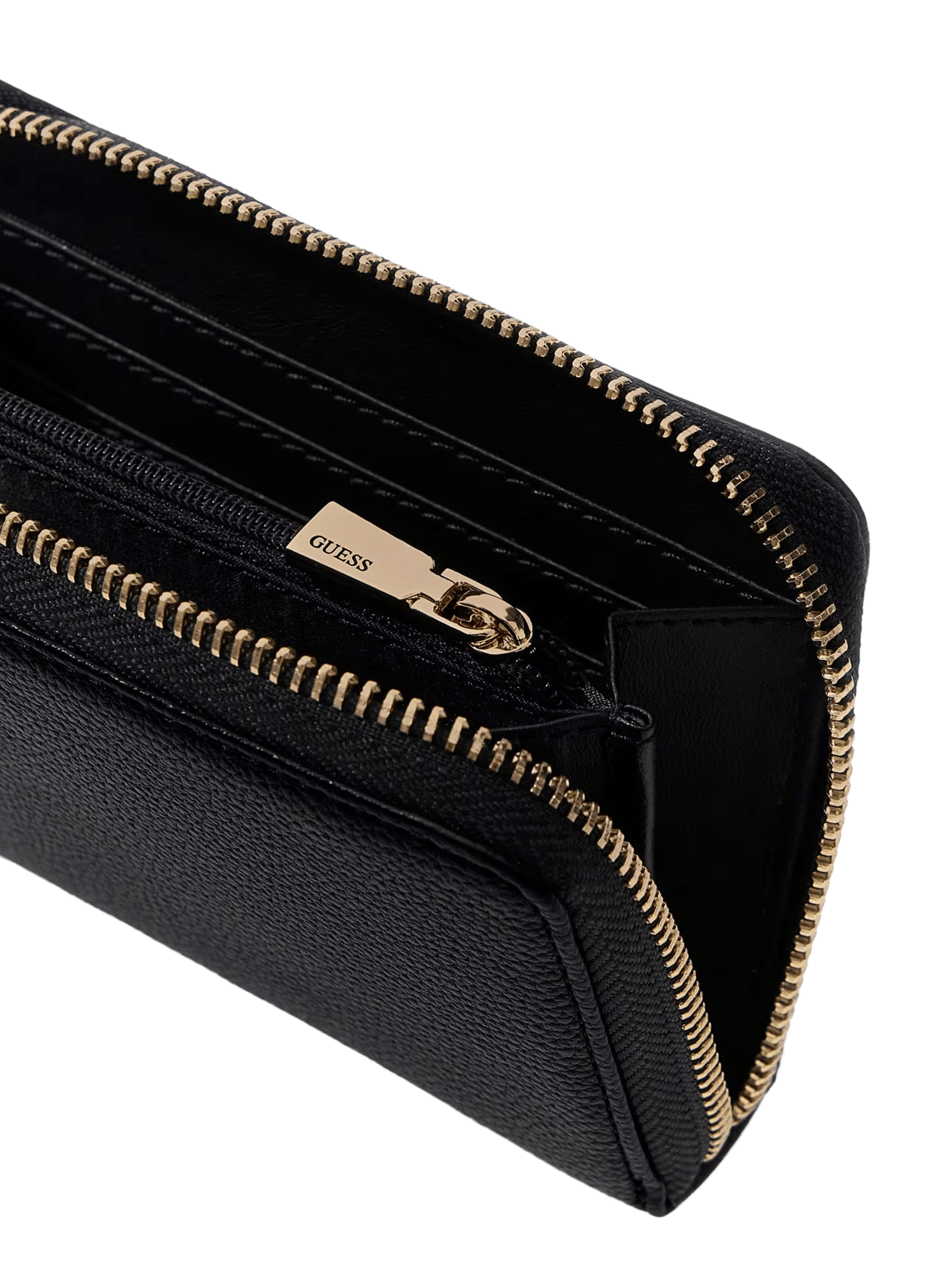 Portefeuille zippé effet cuir GUESS Noir