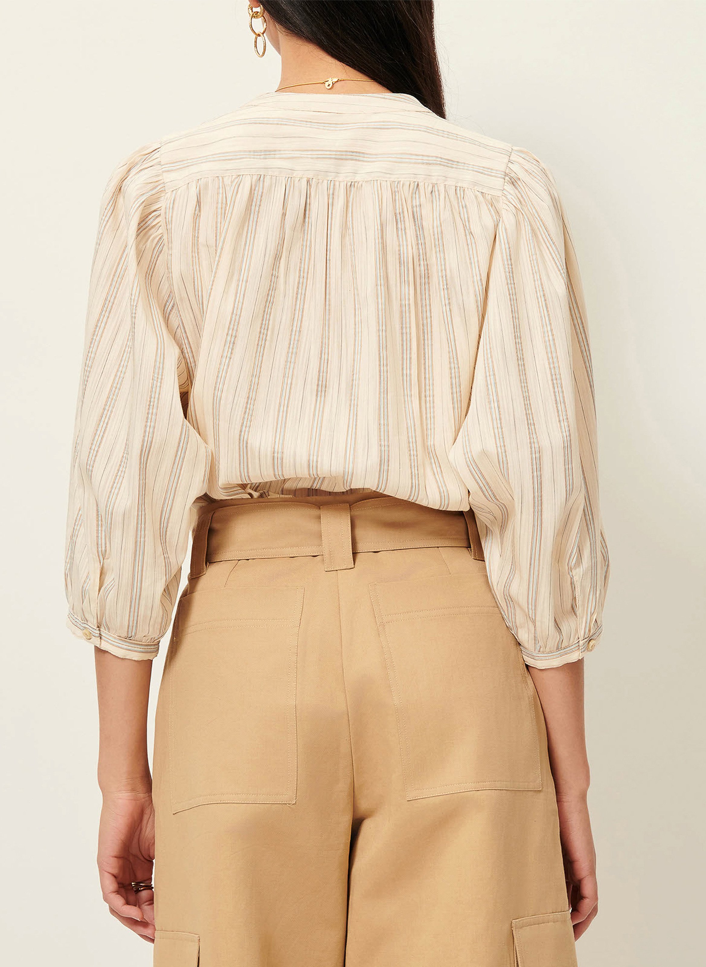 Chemise ample col mao en coton bio a view SESSUN Multicolore