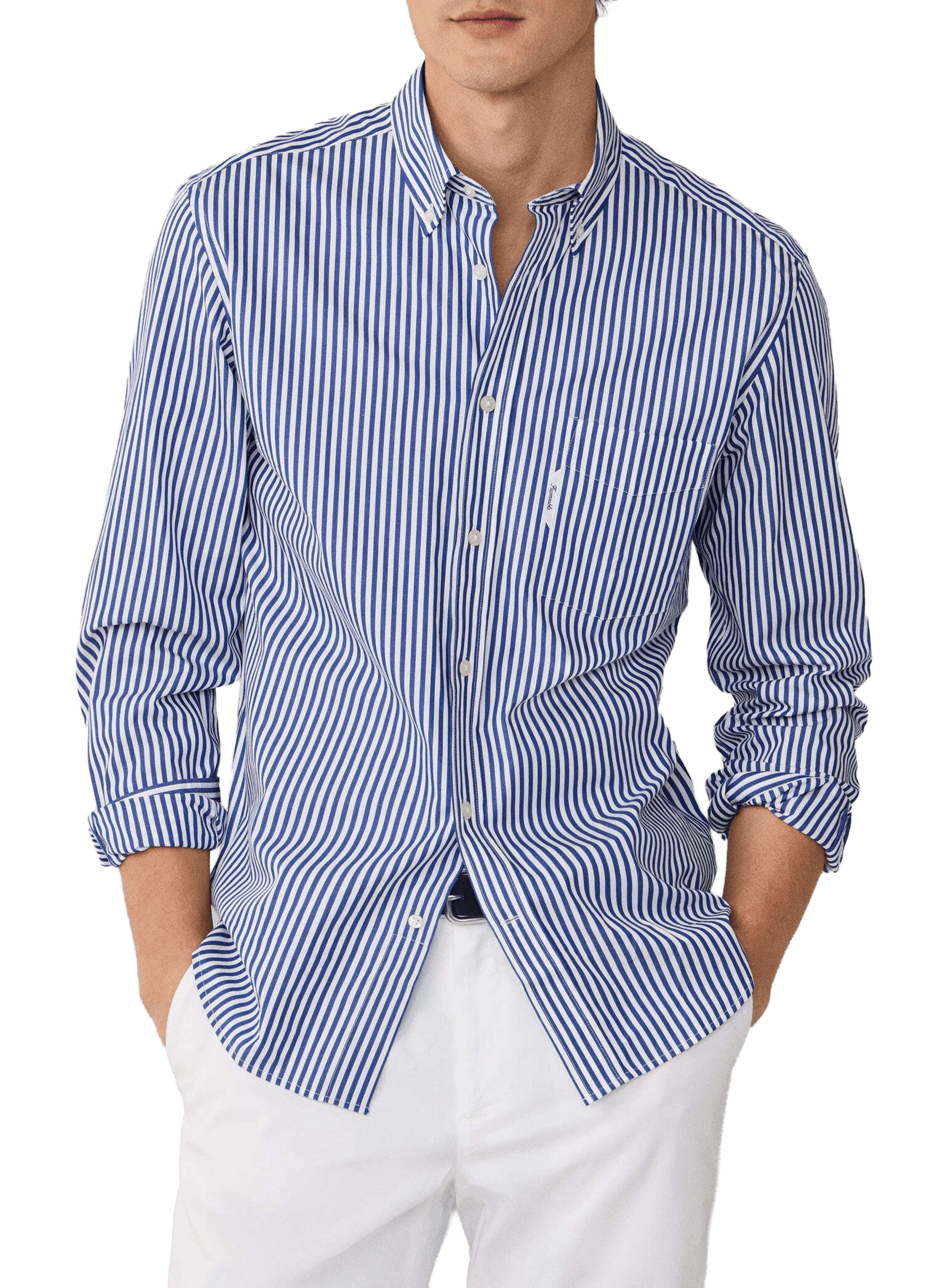Striped cotton shirt FACONNABLE Blue