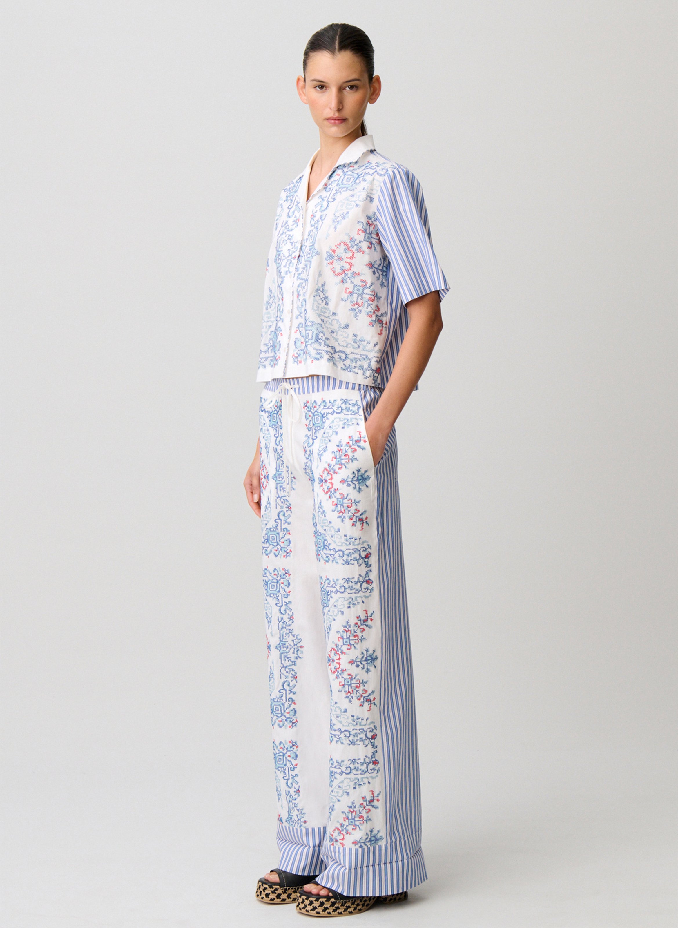 Chemise courte boutonnée imprimée CLAUDIE PIERLOT Multicolore