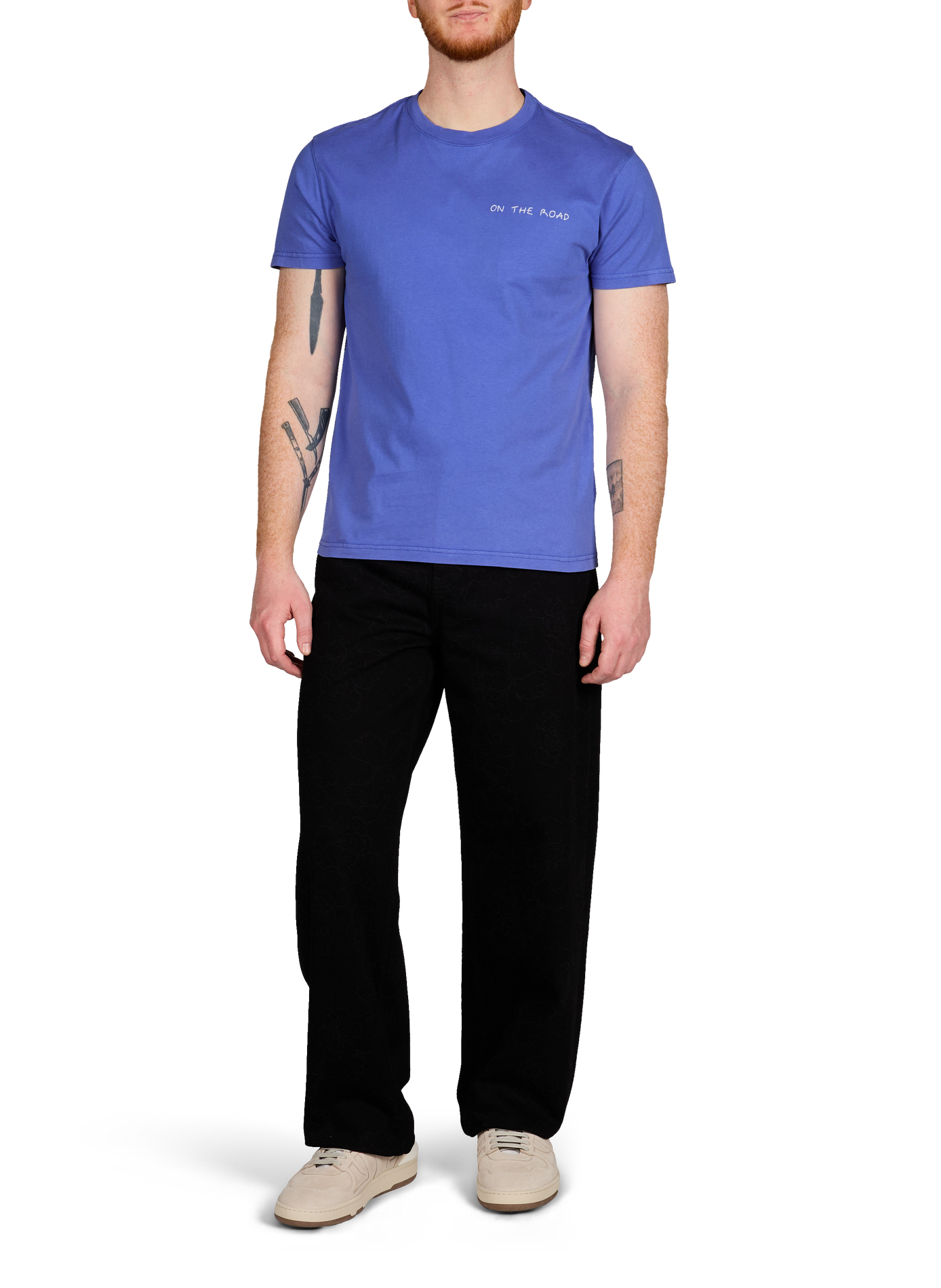 T-shirt Popincourt brodé en coton biologique MAISON LABICHE Bleu