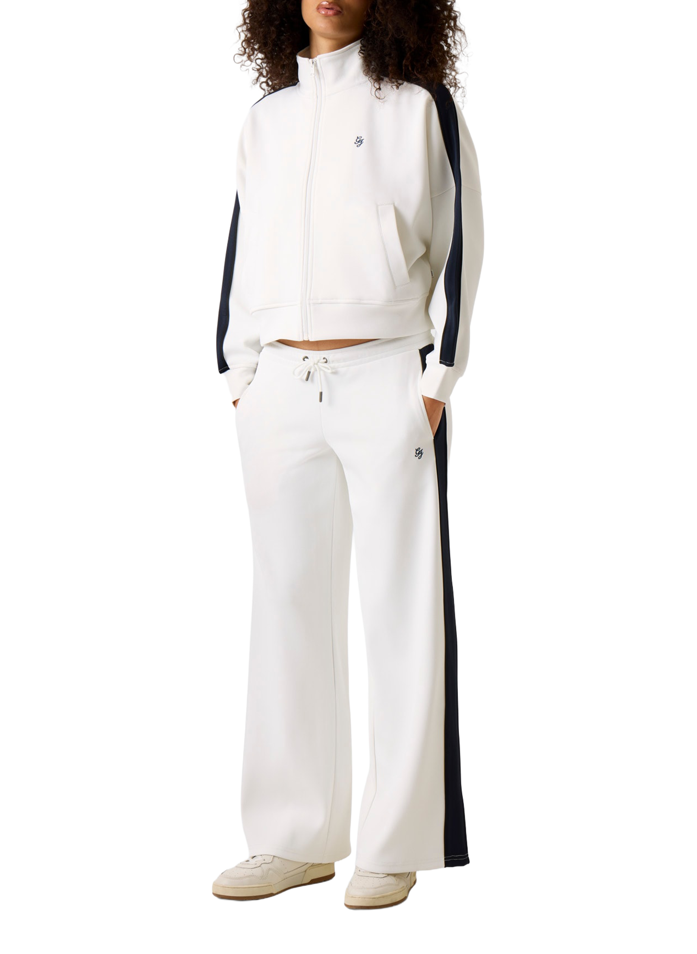 Sweatshirt met rits en opstaande kraag GUESS Wit