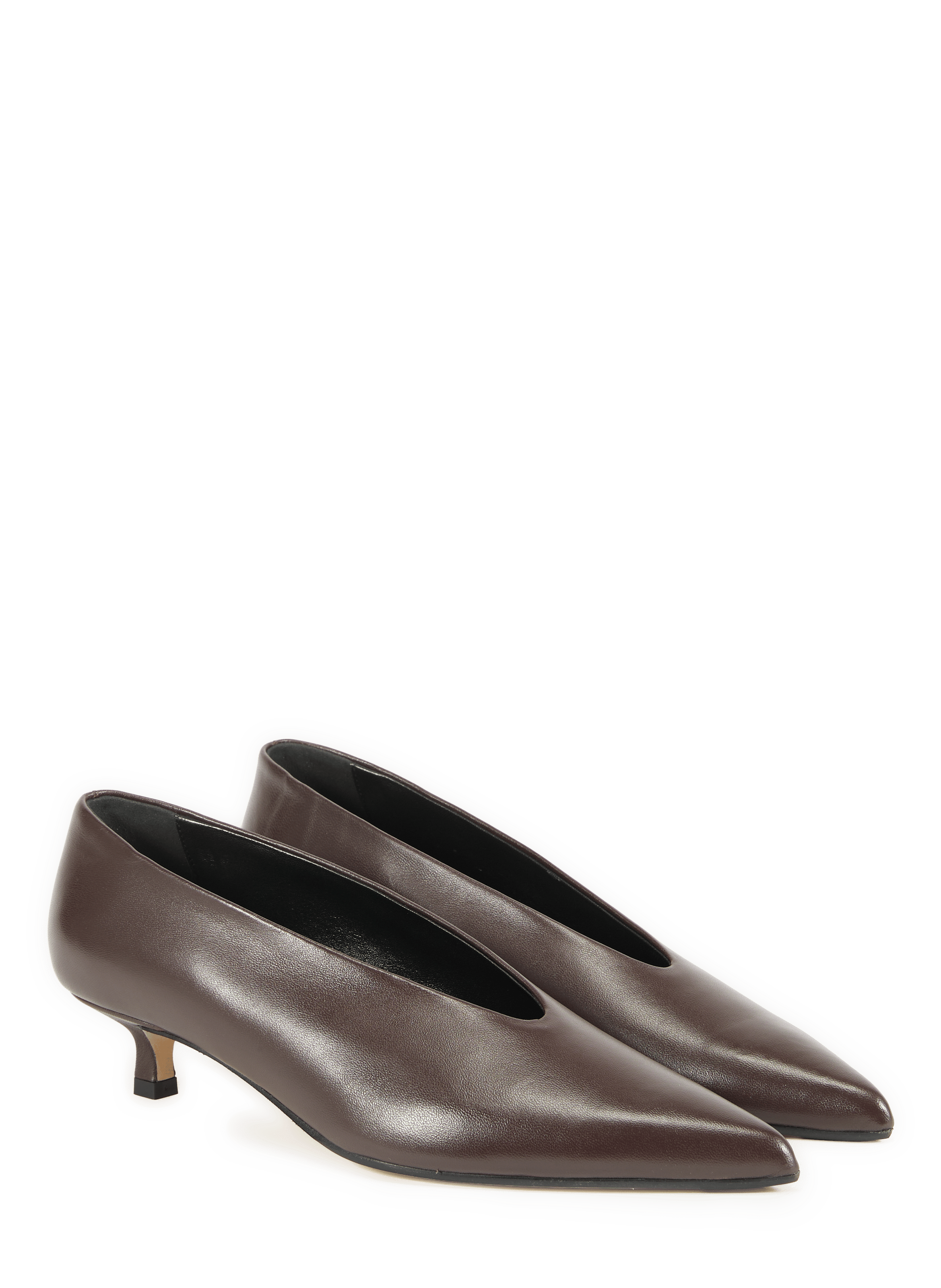 Escarpins Clara à bout pointu en cuir de veau AEYDE Brown
