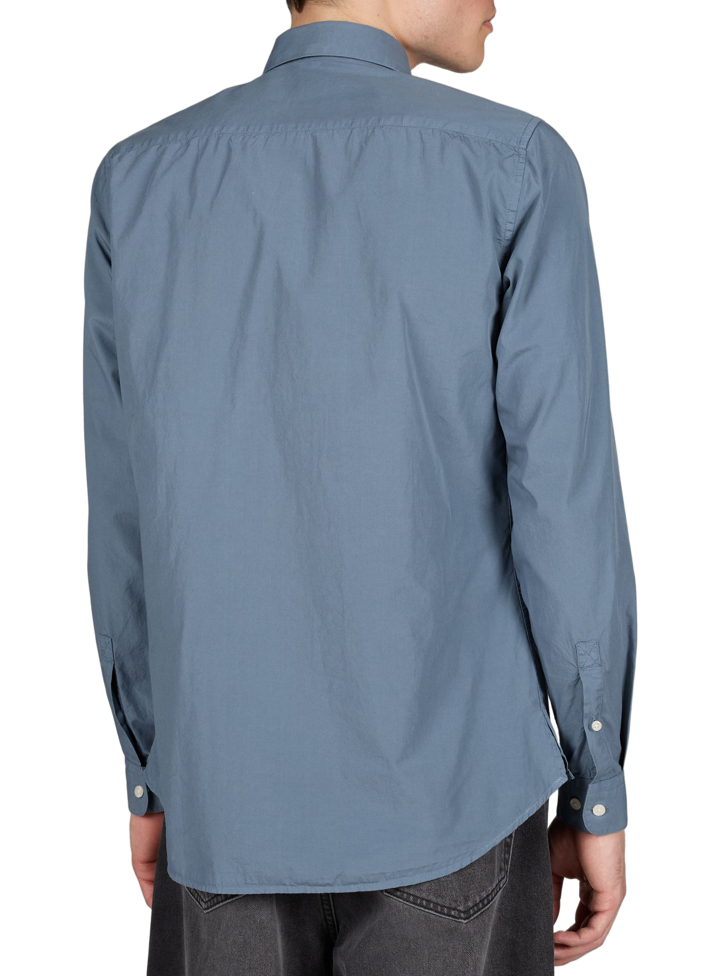 Straight classic collar shirt in cotton AU PRINTEMPS PARIS Blue