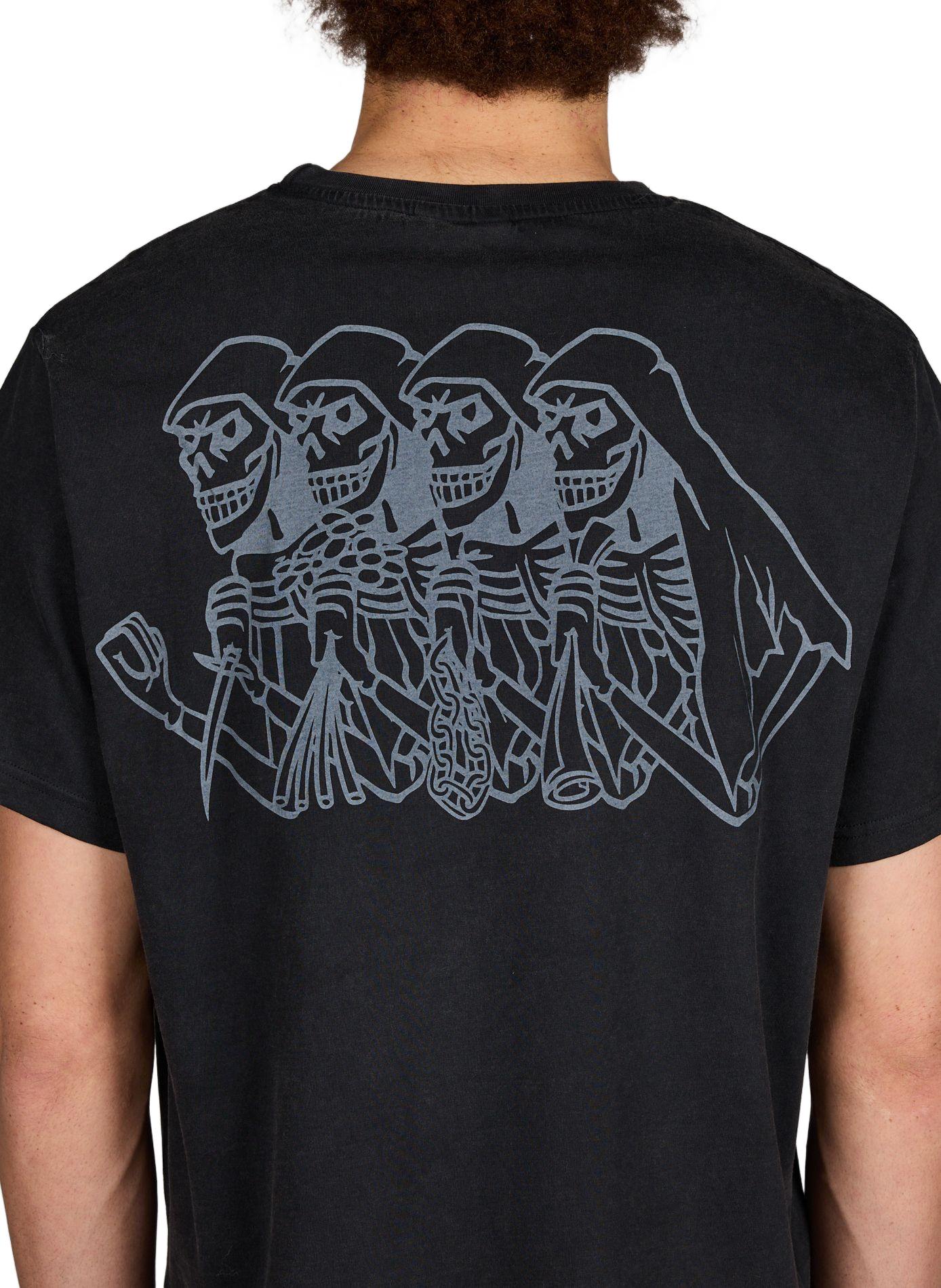 Biker-style cotton t-shirt JACKER. Black