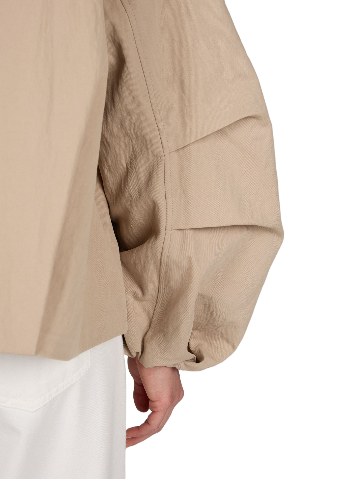 Veste manches bouffantes avec col écharpe amovible OBJECT Beige